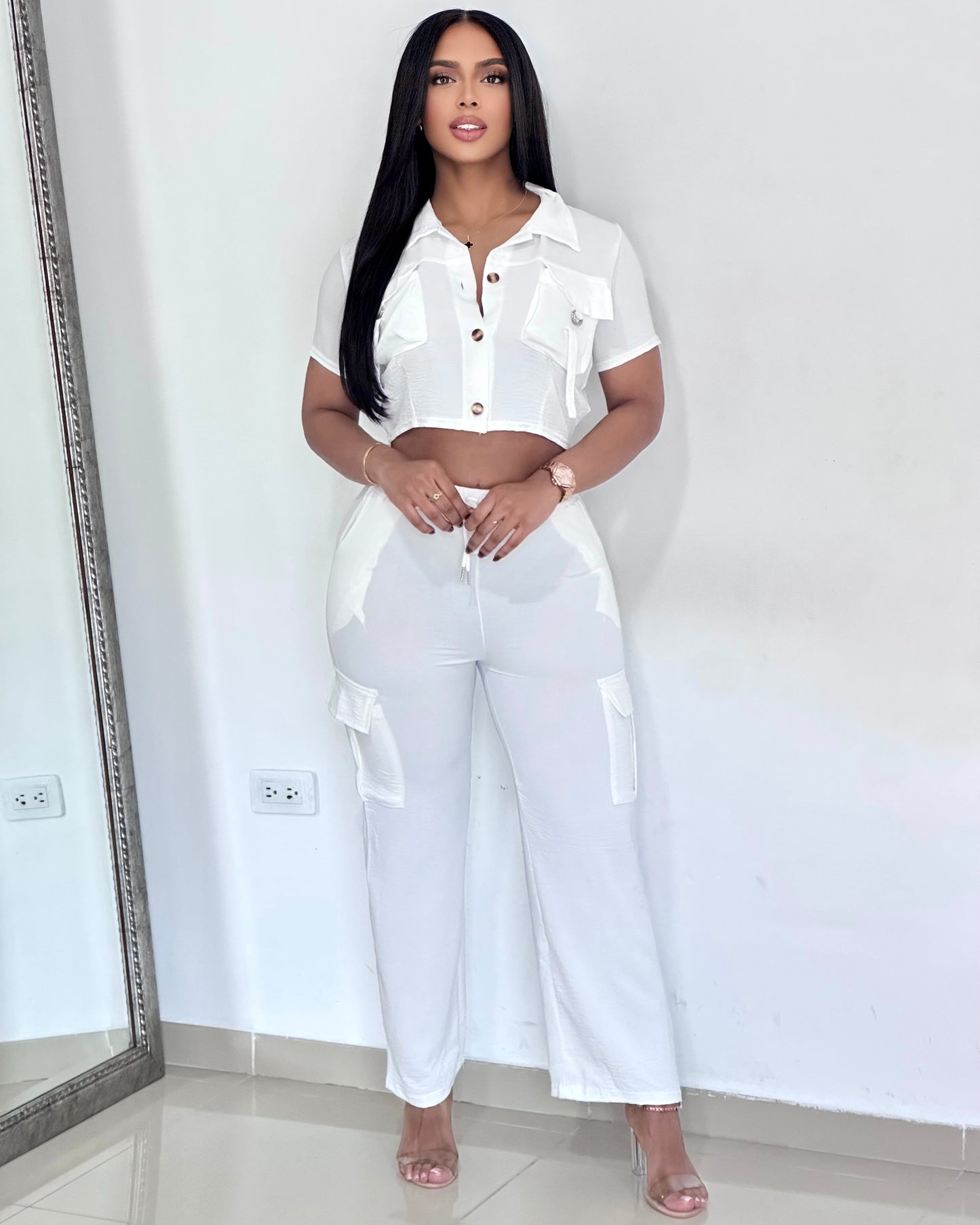 CONJUNTO CREPE PANTALON CARGO - ZHY-111