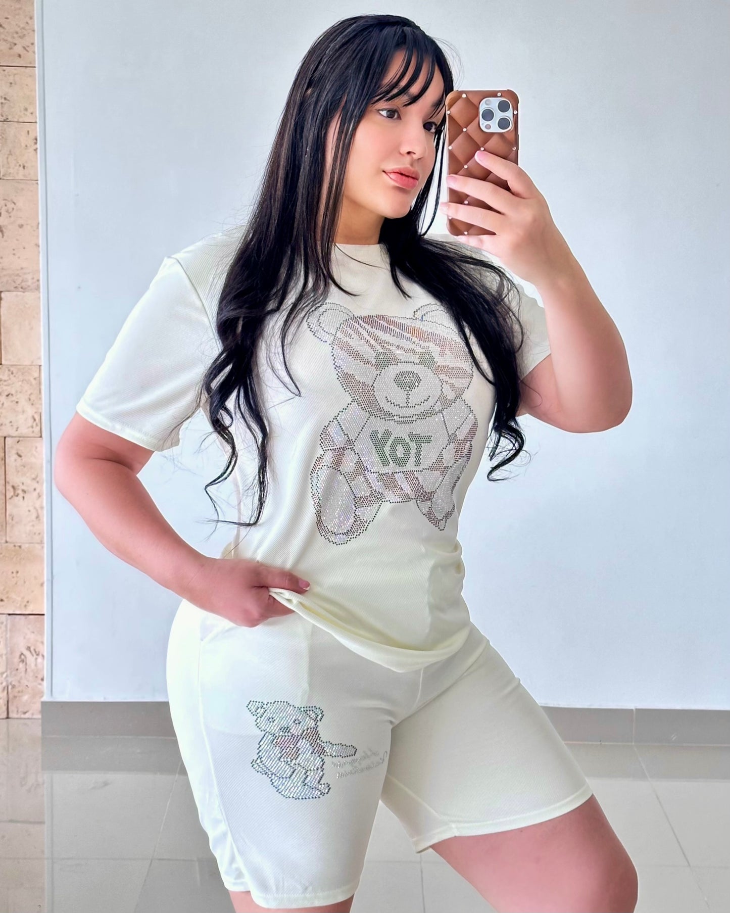 CONJUNTO MOCHINO ESTAMPADO PEDRERIA - N7518
