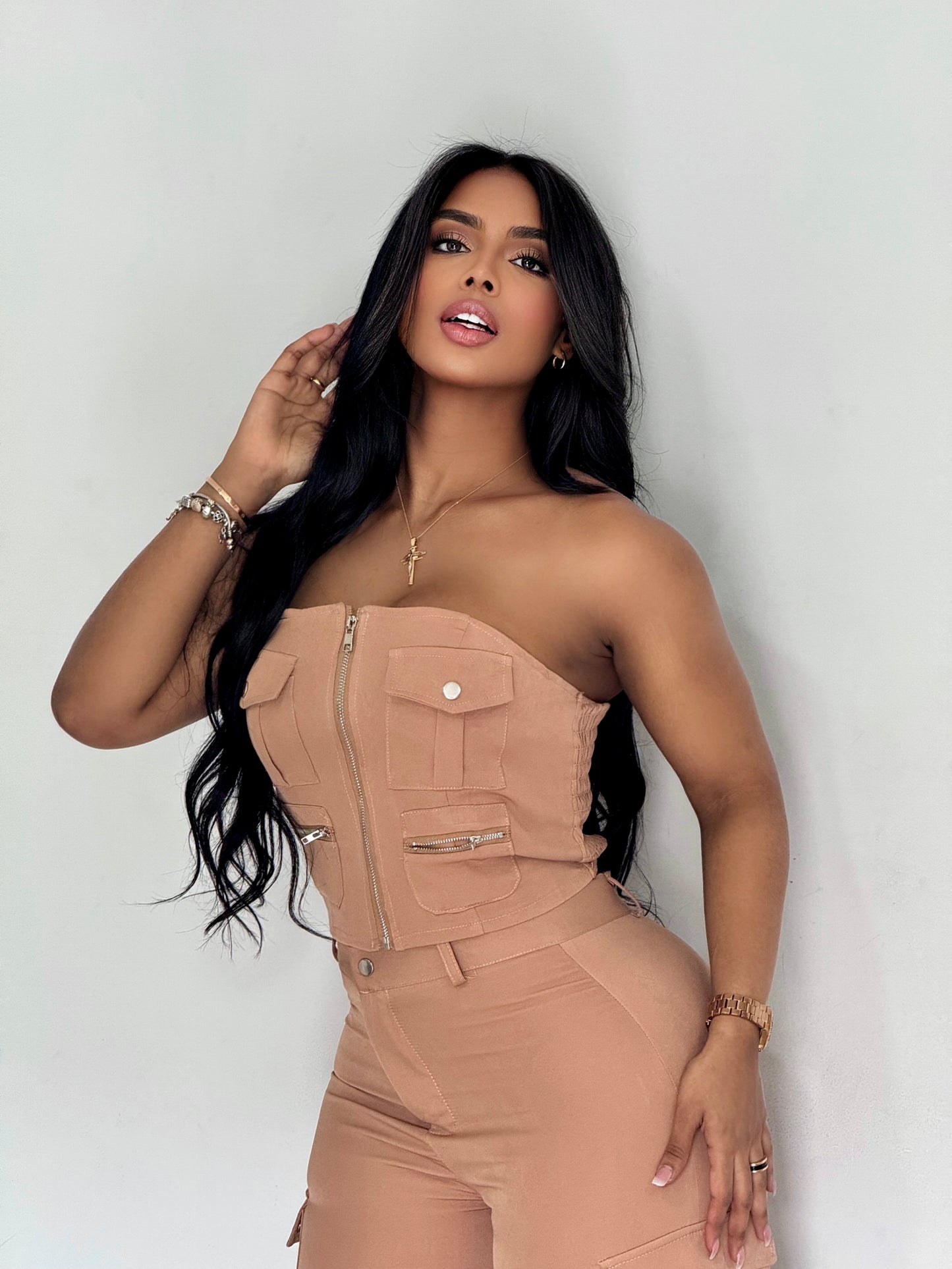 CONJUNTO CHALIS STRAPLESS CARGO - 50434