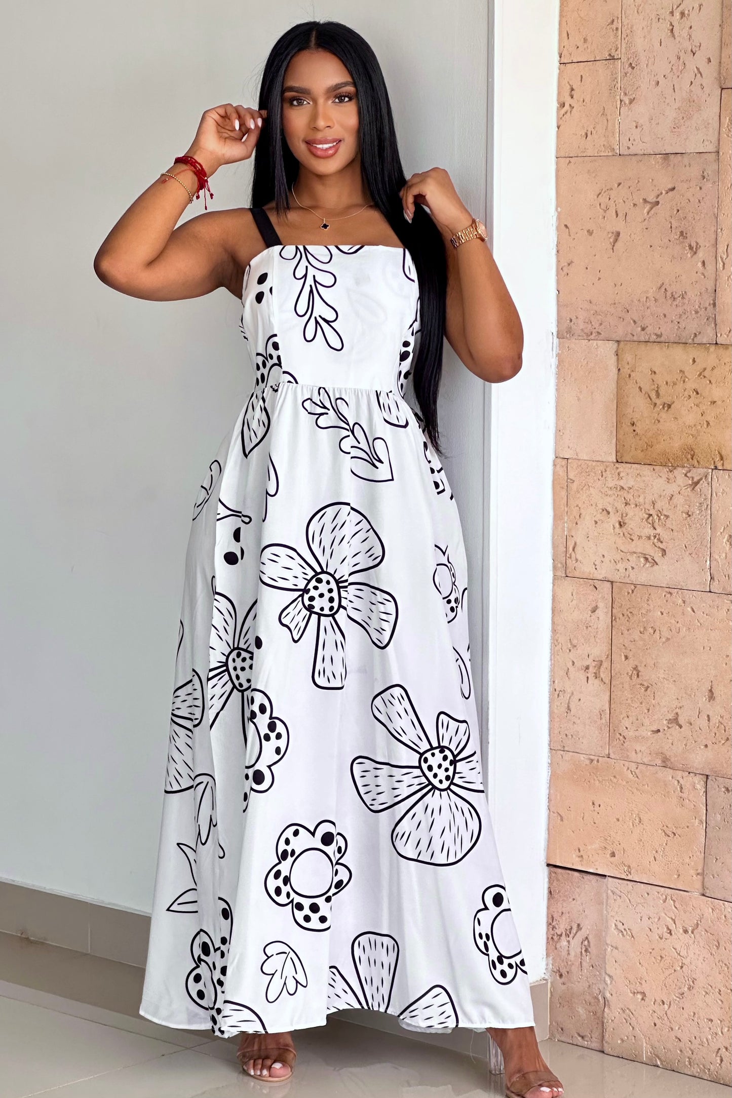 VESTIDO FLORES CINTURÓN- 41162