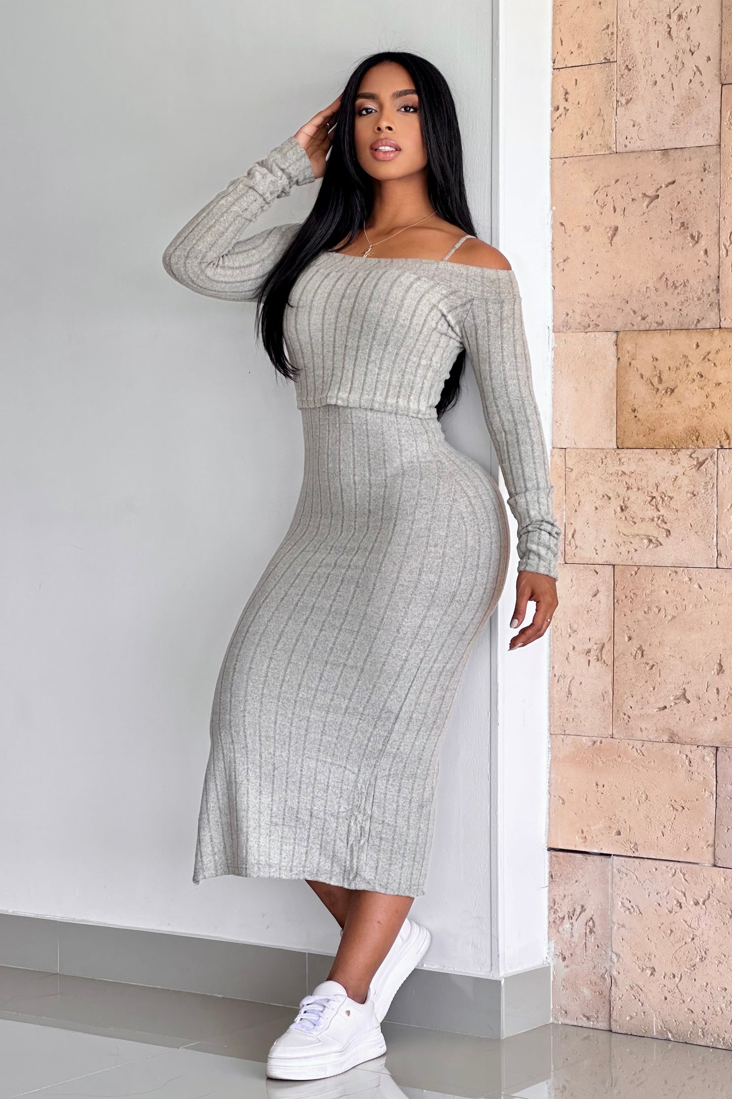 VESTIDO TIRAS CON BUZO CUELLO BANDEJA - VS