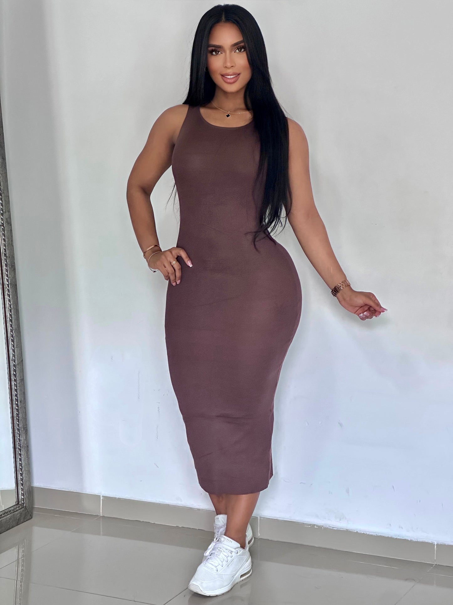 VESTIDO EN HILO SIZA BÁSICO - MZ5437