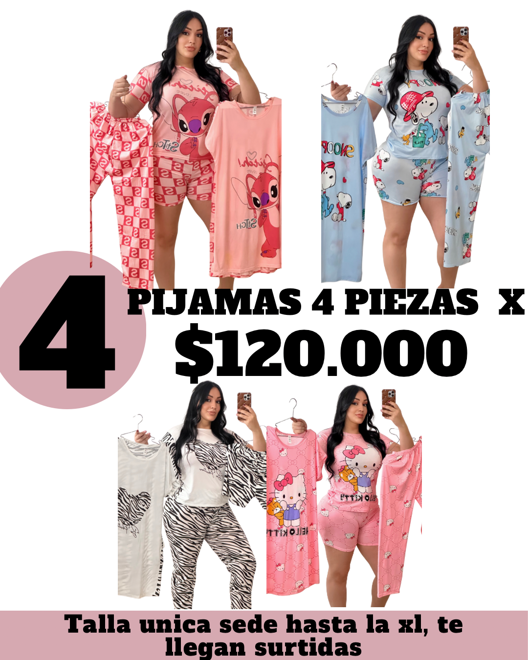 COMBO PIJAMA 4 PIEZAS - P4P