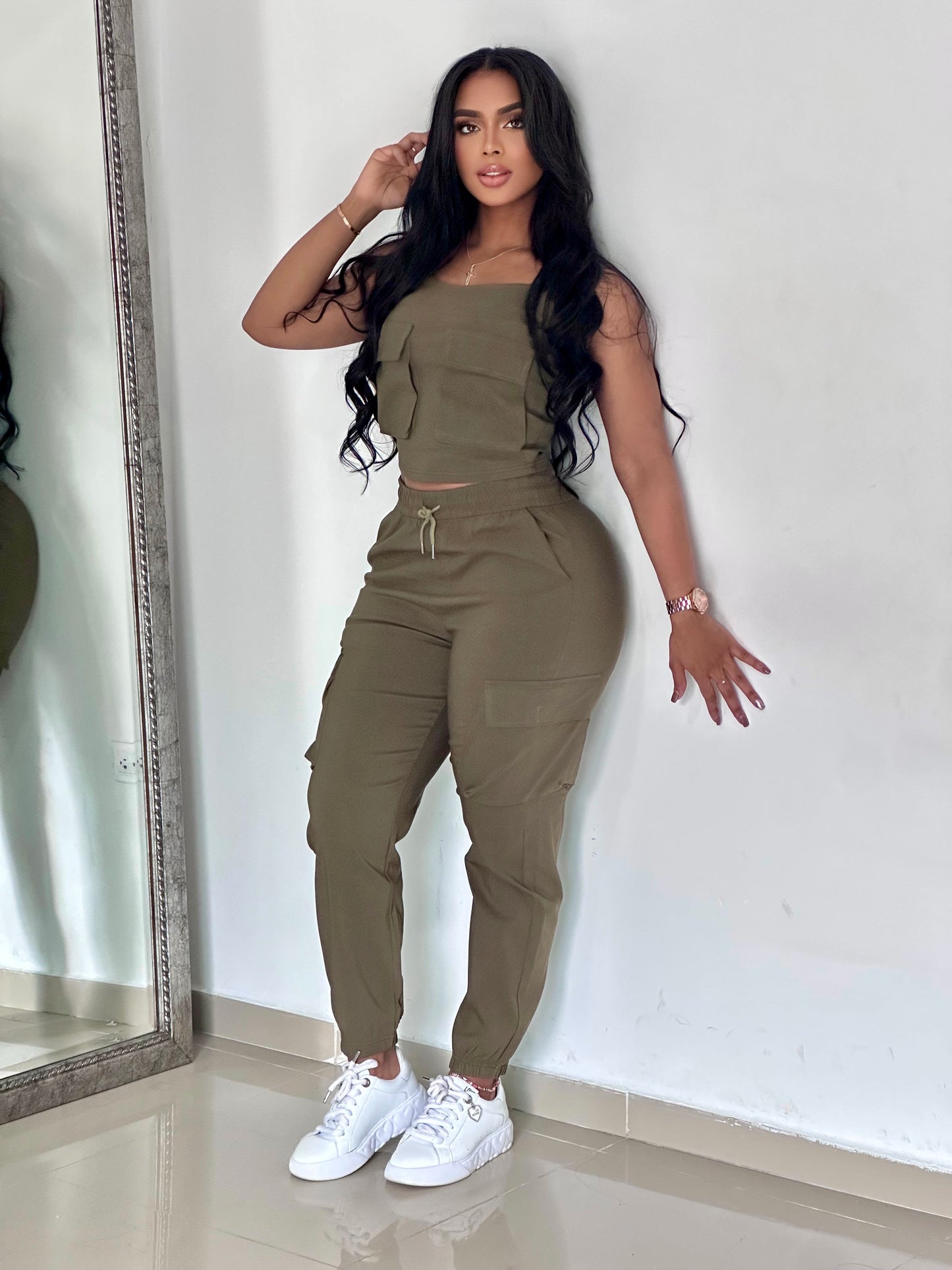 CONJUNTO LARGO BLUSA BOLSILLOS - 79002