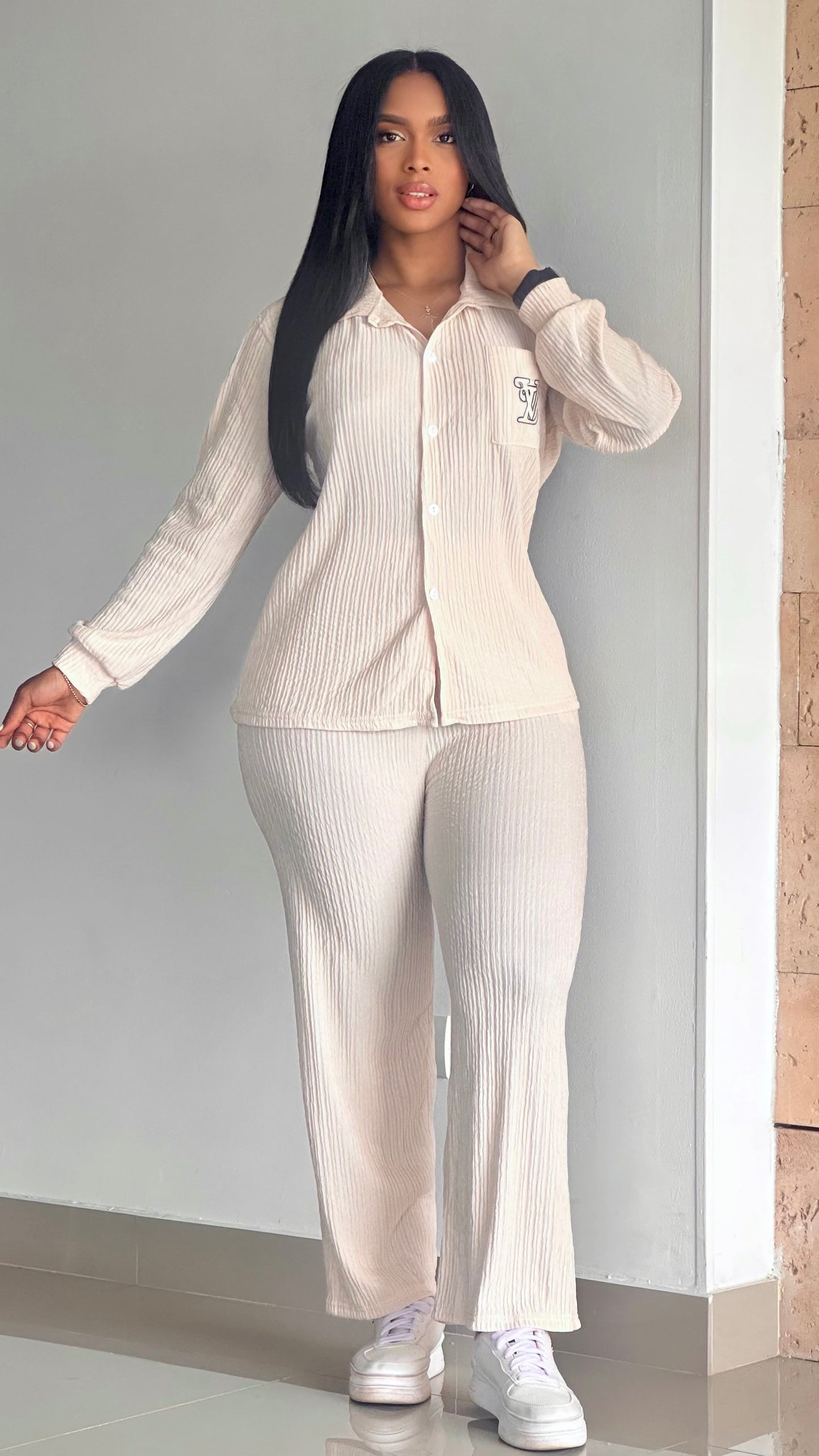 CONJUNTO ACANALADO CAMISERO LV - 96692