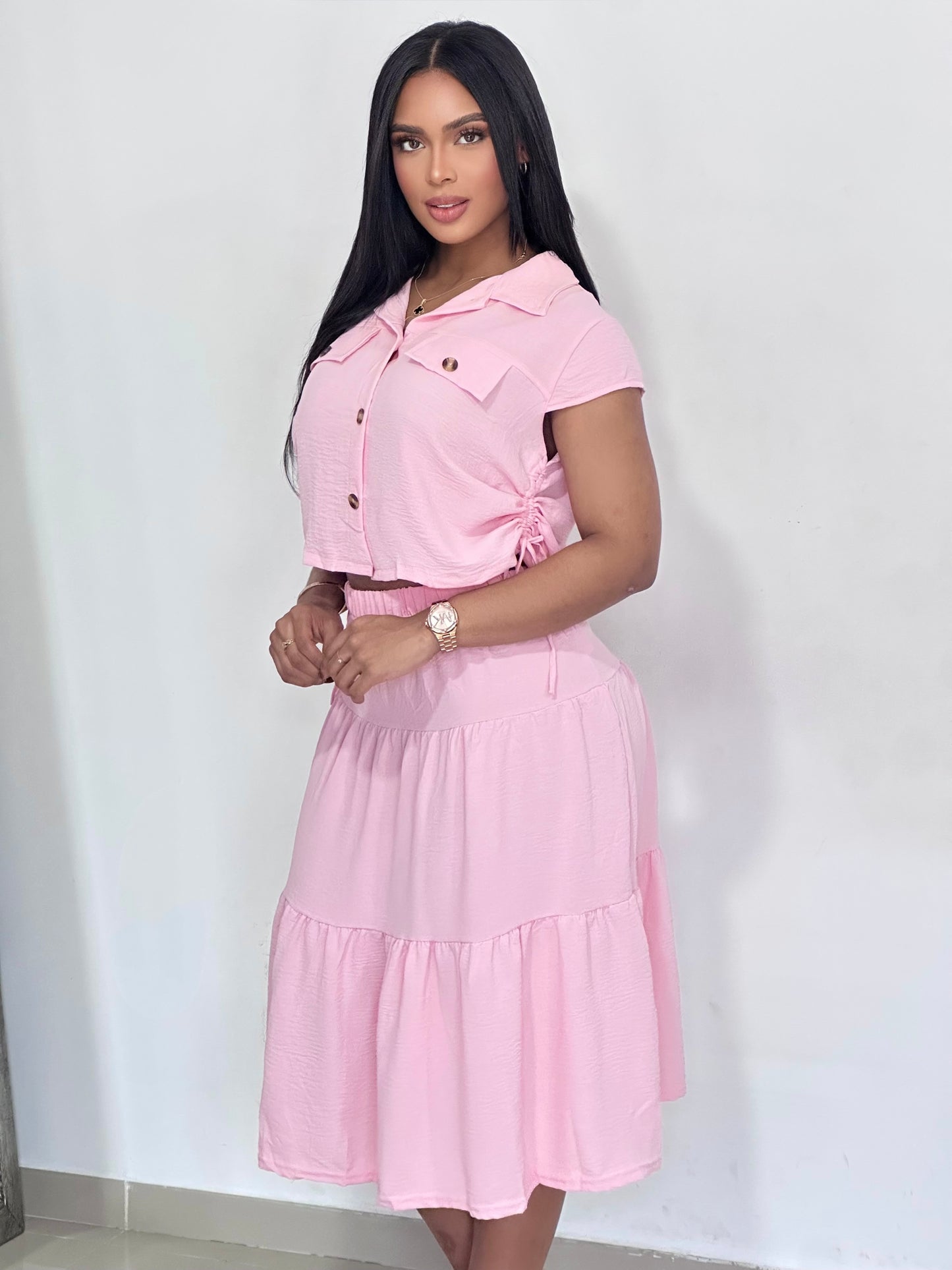 CONJUNTO CREPE FALDA - ZHY-113