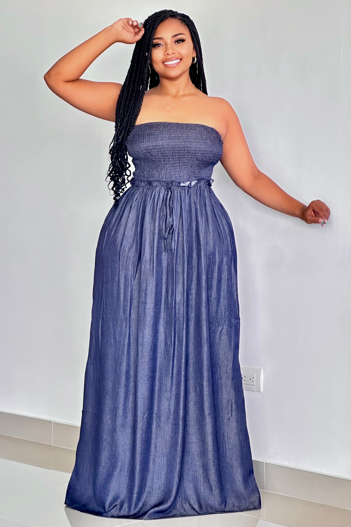 VESTIDO INDIGO STRAPLE - 72283