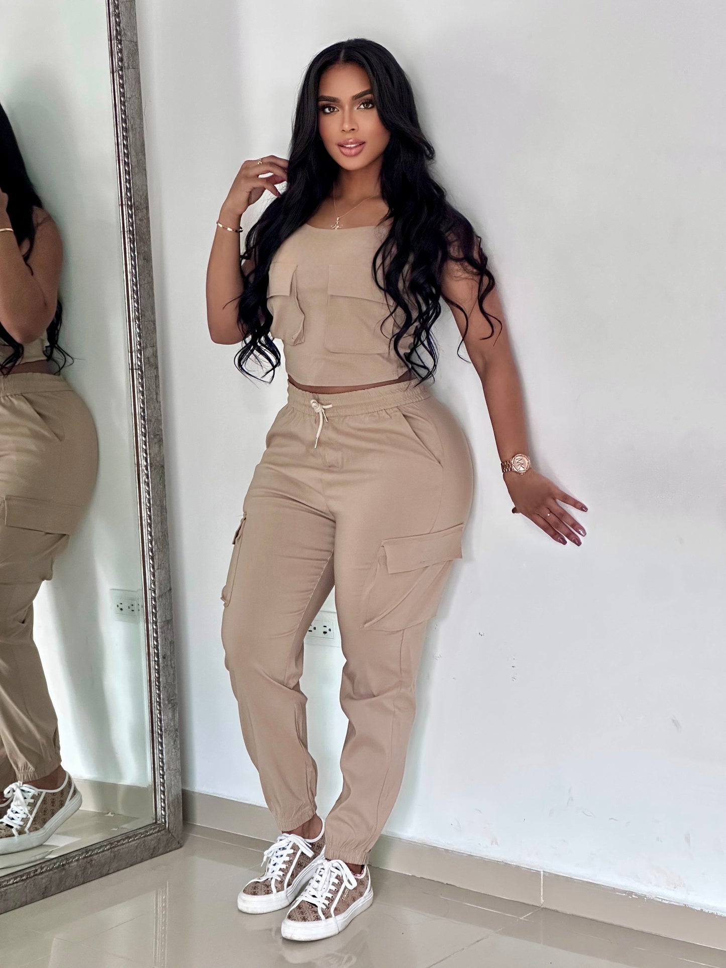 CONJUNTO LARGO BLUSA BOLSILLOS - 79002