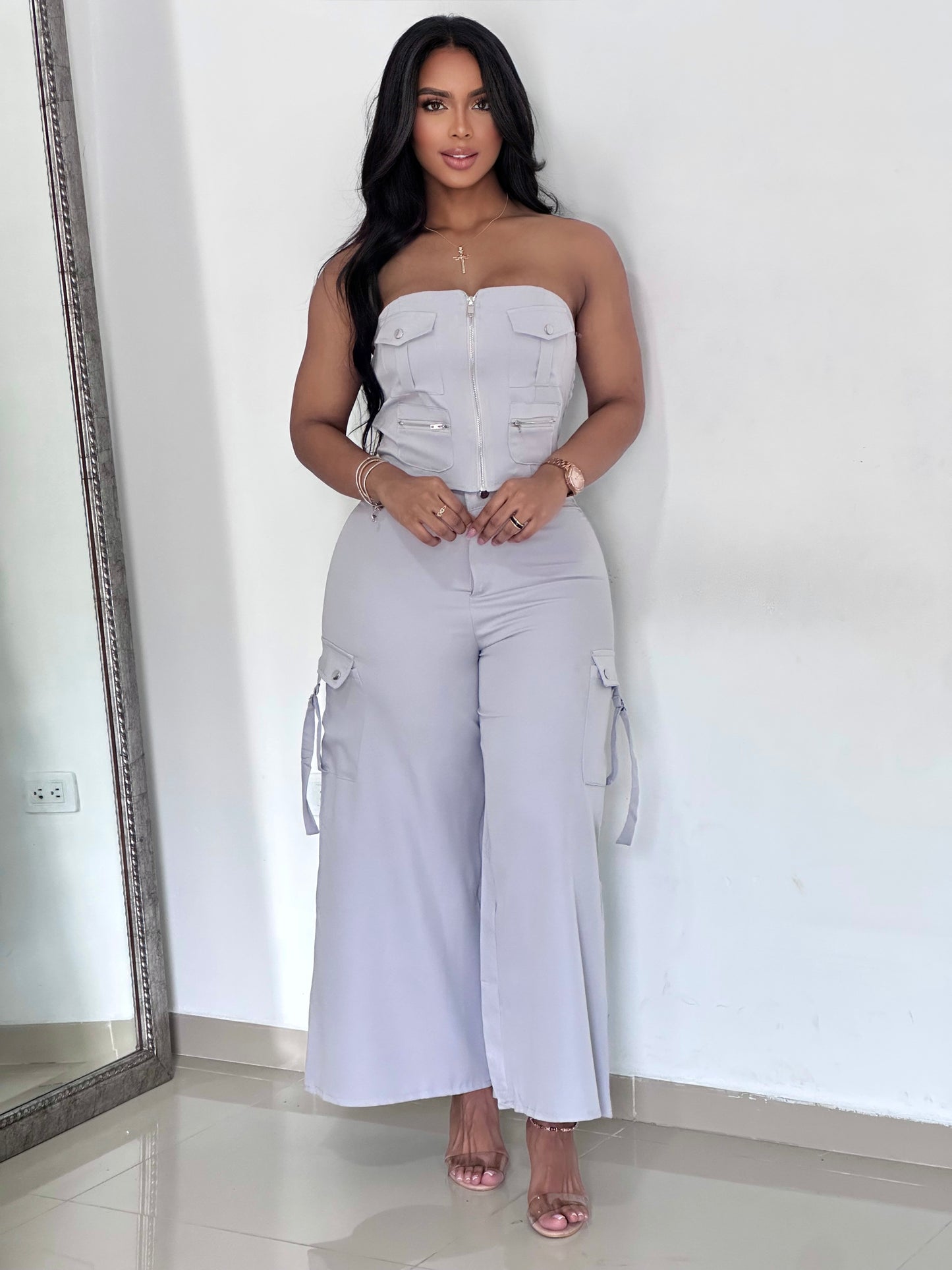 CONJUNTO CHALIS STRAPLESS CARGO - 50434