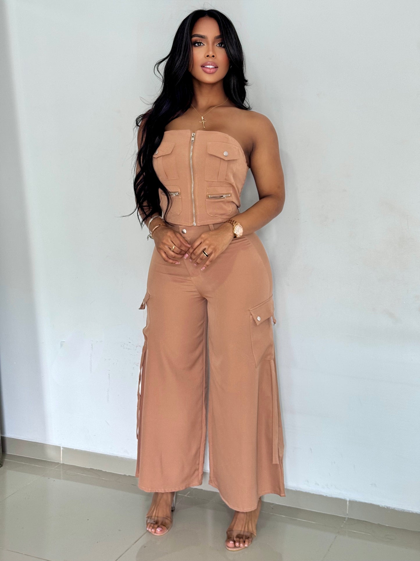 CONJUNTO CHALIS STRAPLESS CARGO - 50434