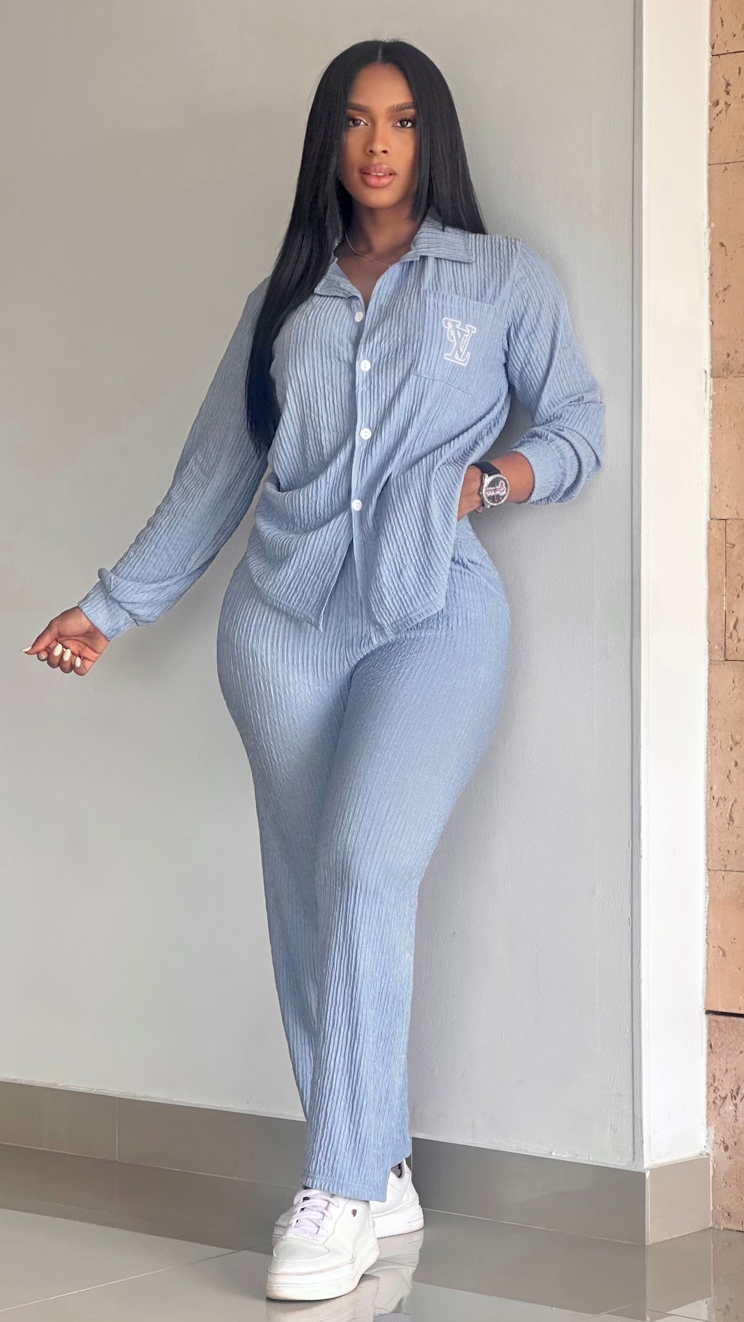 CONJUNTO ACANALADO CAMISERO LV - 96692