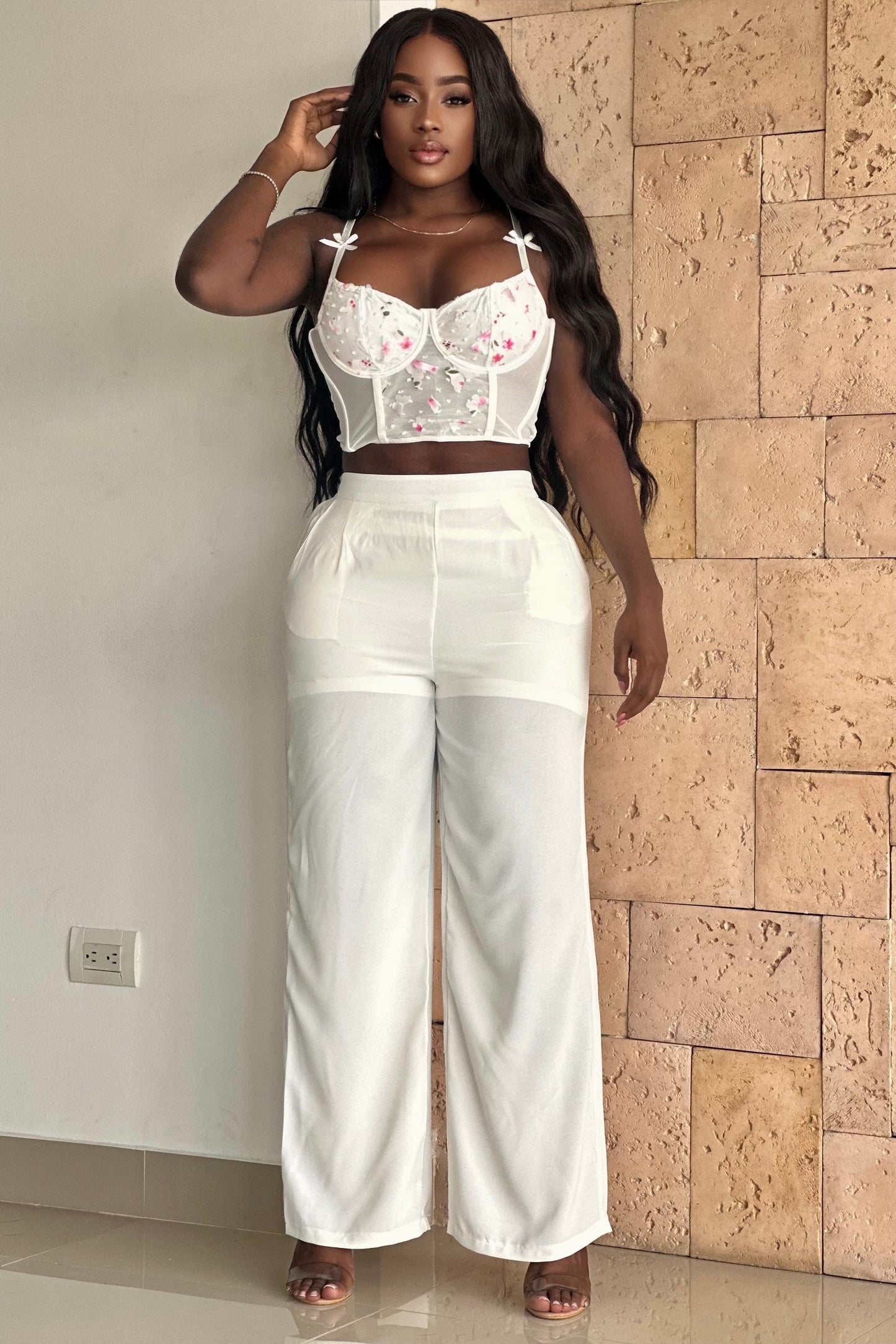 CORSET TIRAS CON MOÑO APLIQUES MARIPOSA - GM2516