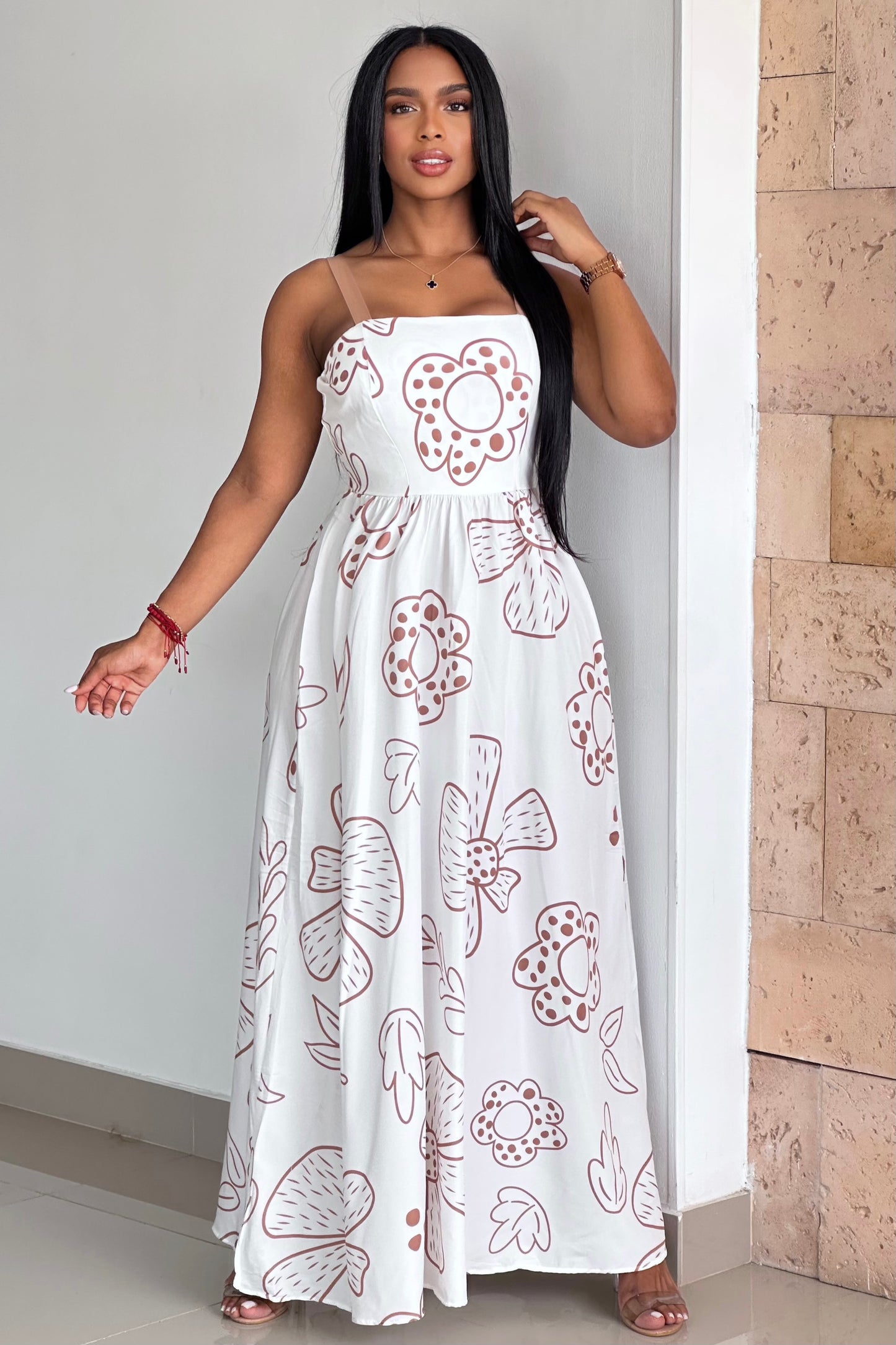 VESTIDO FLORES CINTURÓN- 41162
