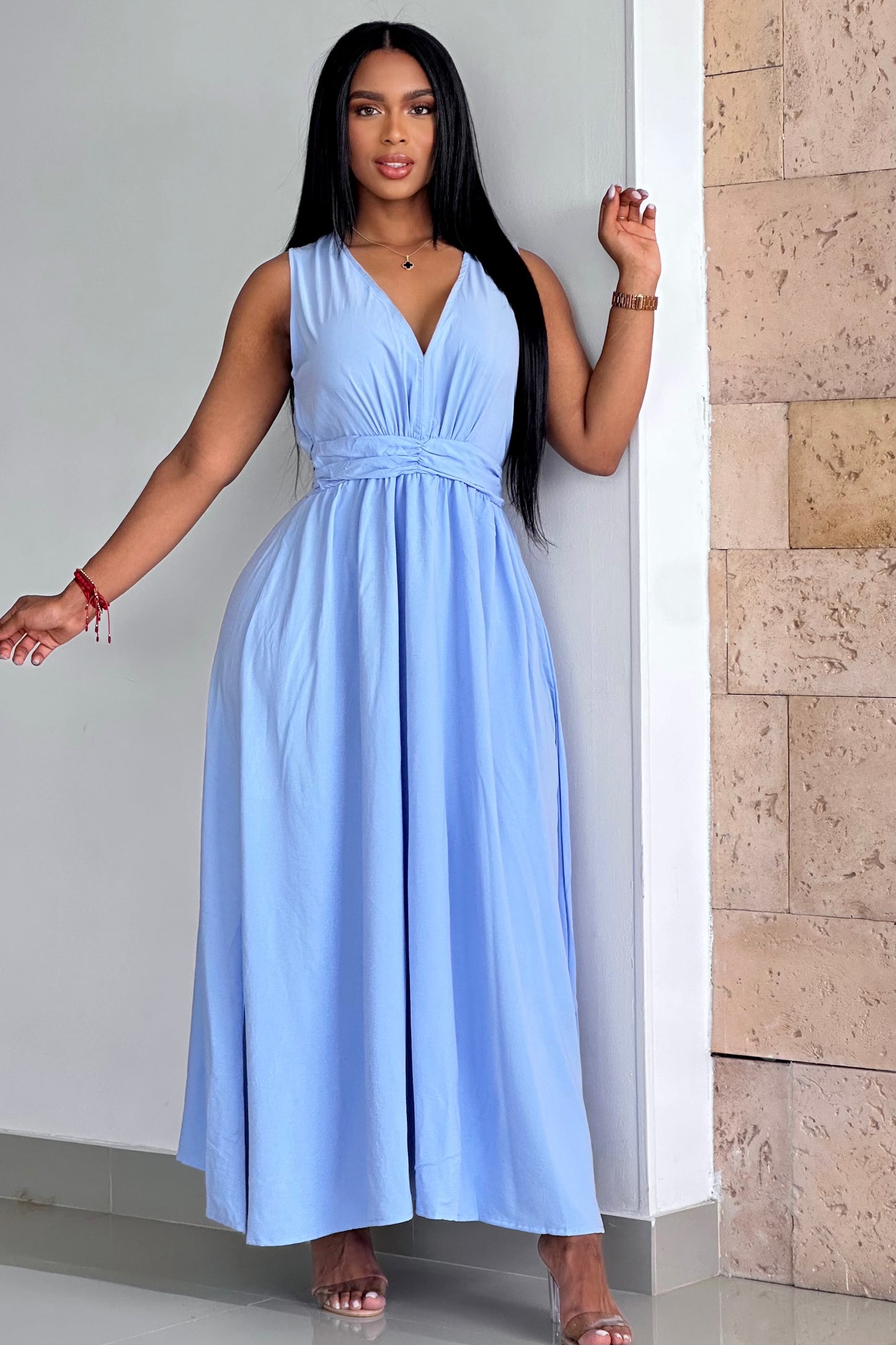 VESTIDO EN ESCOTE V - 67377