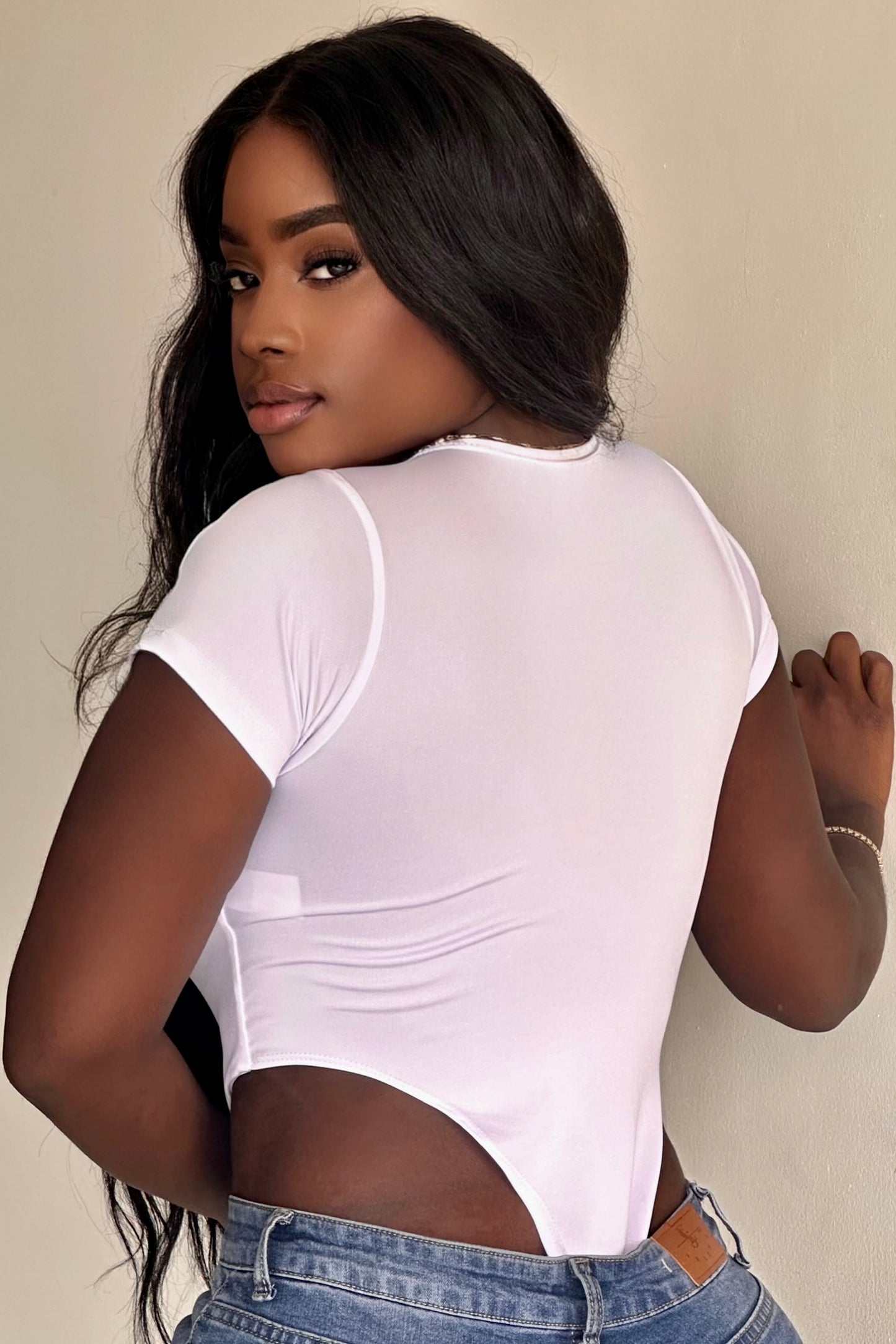 BODY MANGA CORTA CRUZADO EN ESCOTE Y ABDOMEN - BC