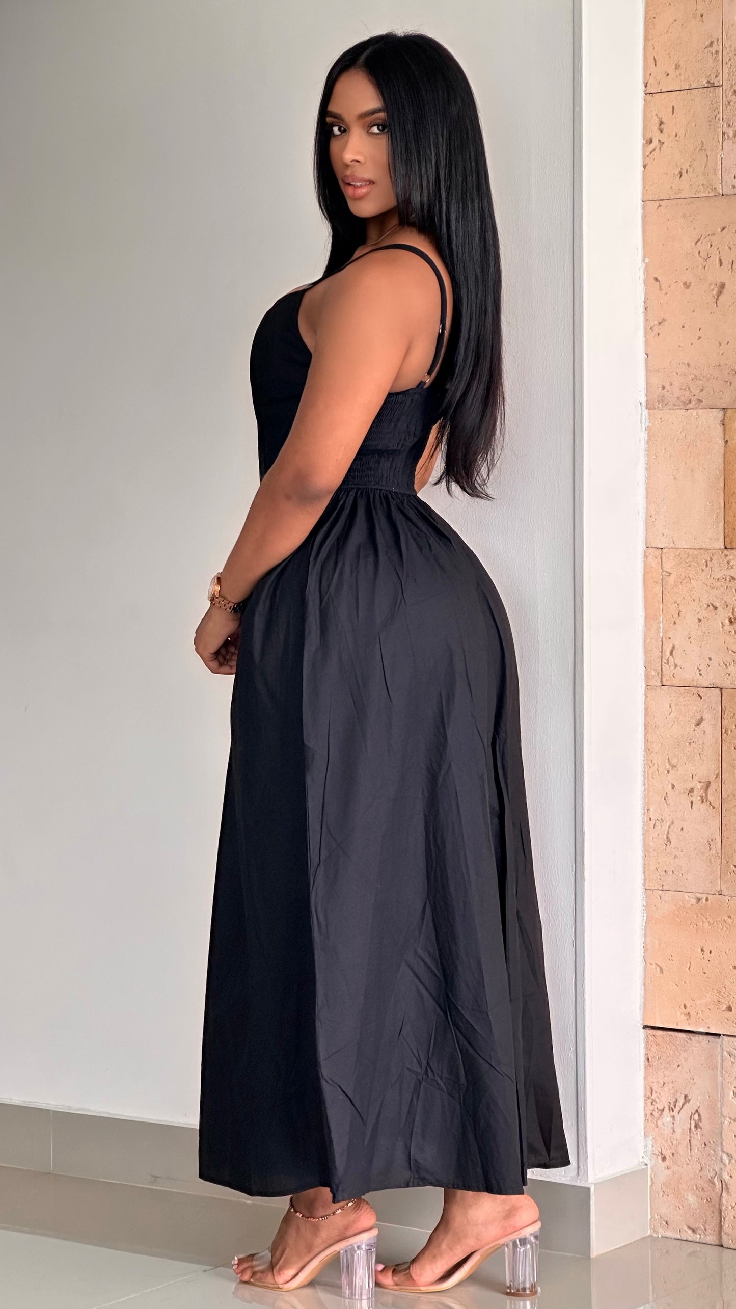 VESTIDO LARGO TIPO CORSET POPELINA - 21641