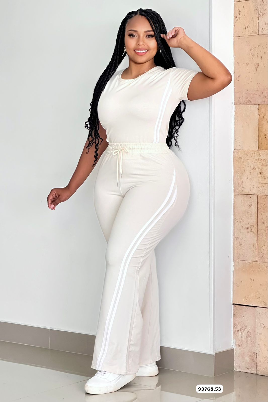 CONJUNTO ALGODON LYCRADO RAYAS A LOS LADOS - 93768