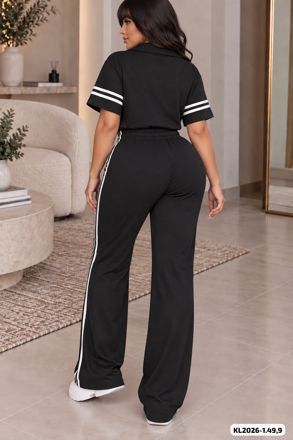 CONJUNTO UNICOLOR TELA GALLETA STRETCH - KL2026-1