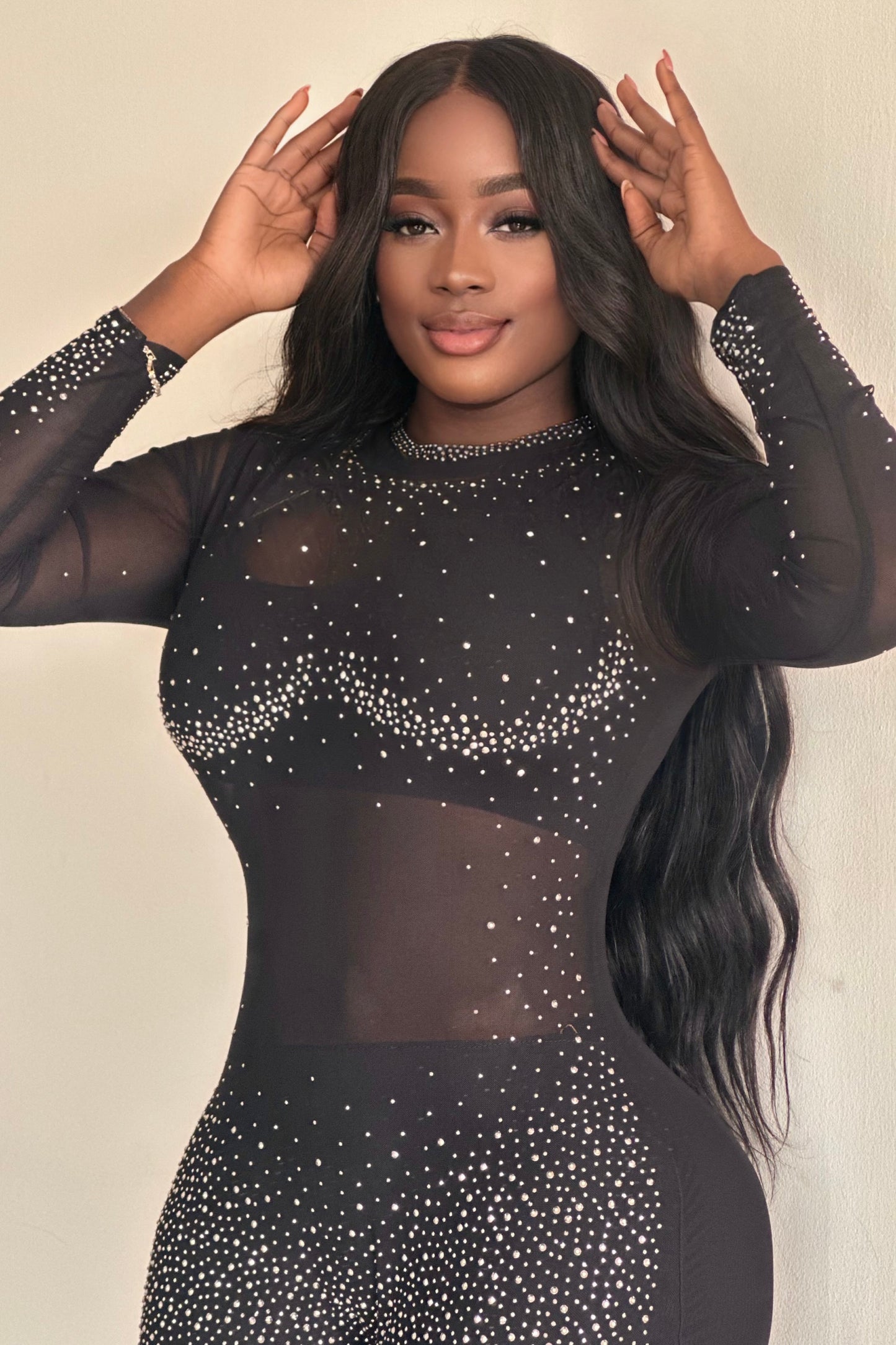 ENTERIZO BRILLANTE MANGA LARGA EN MALLATEX - E-63