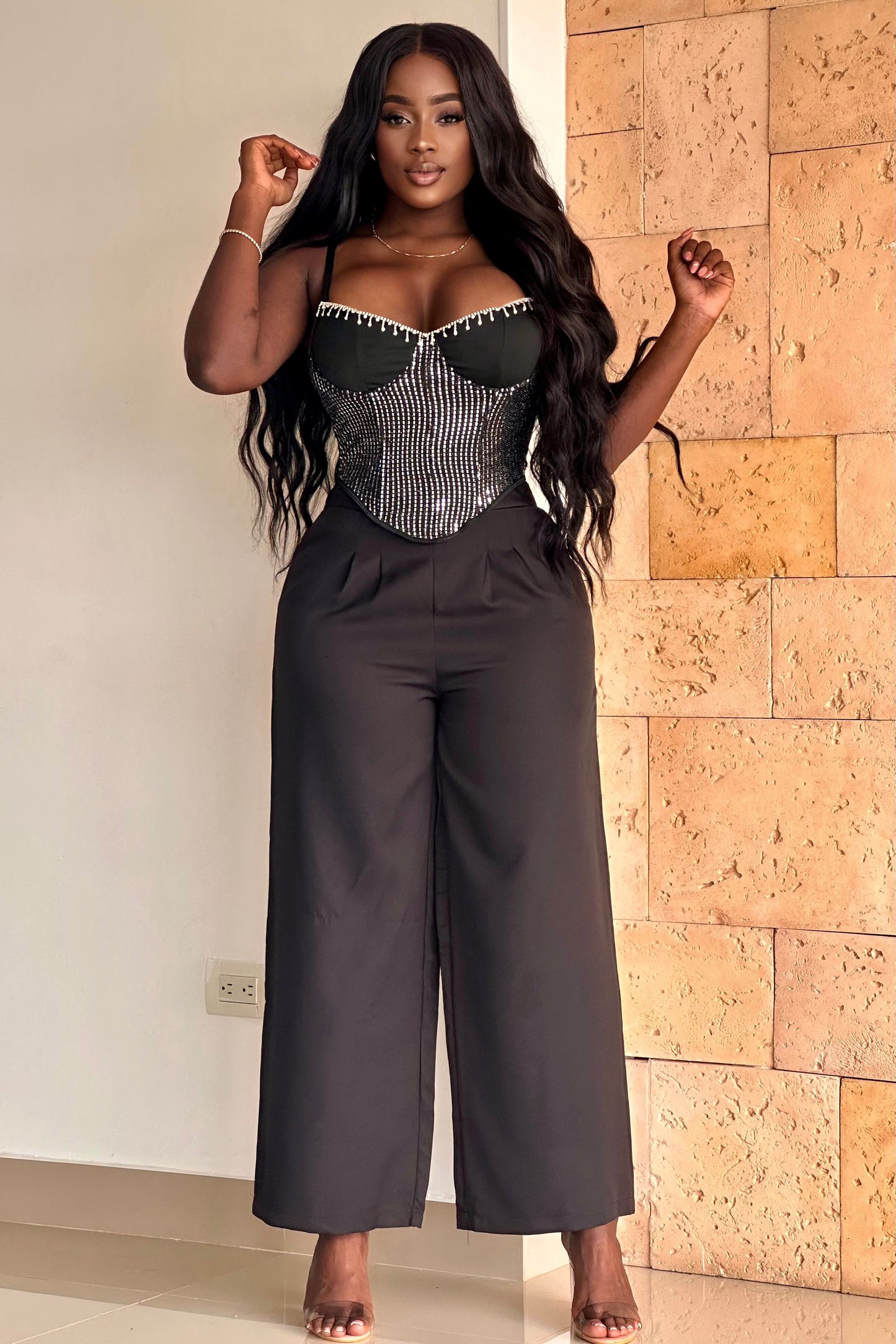 CORSET CON PEDRERIA EN EL BUSTO - GM2506