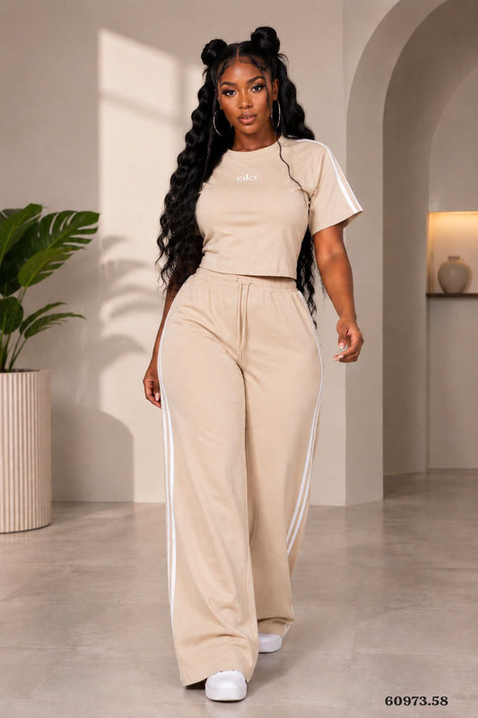 CONJUNTO ALO MANGA PANTALON CON LINEAS - 60973