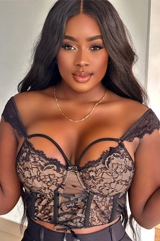 CORSET EN ENCAJE CON LAZO - GM2507