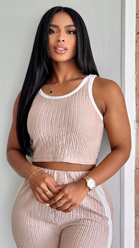 CONJUNTO LARGO BLUSA SIZA BASICO ACANALADO STRETCH  - 37034