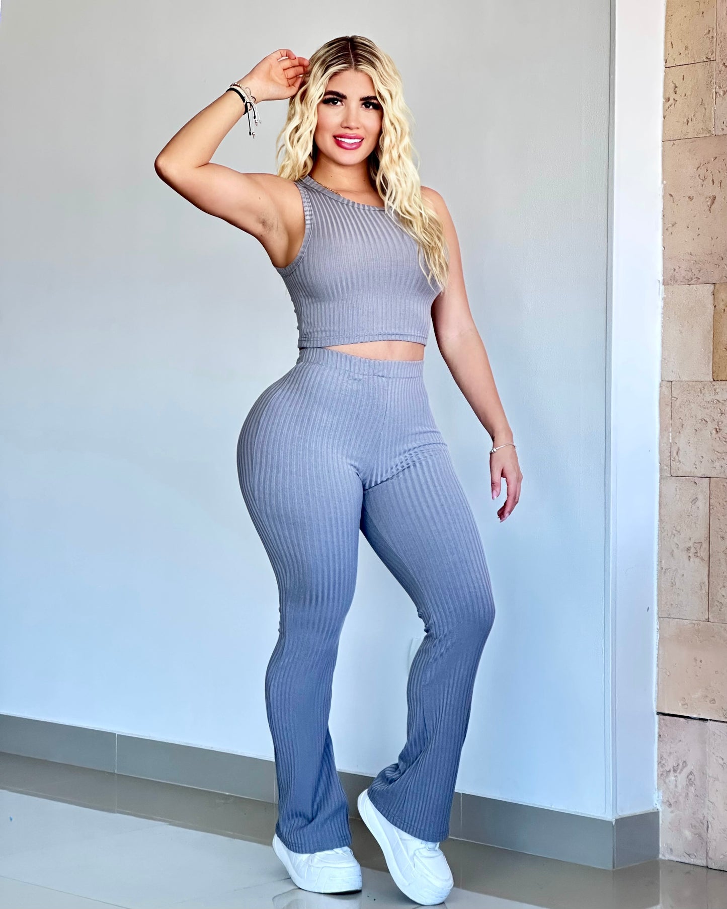 CONJUNTO LARGO BLUSA SIZA BASICO TELA RIB - 81060