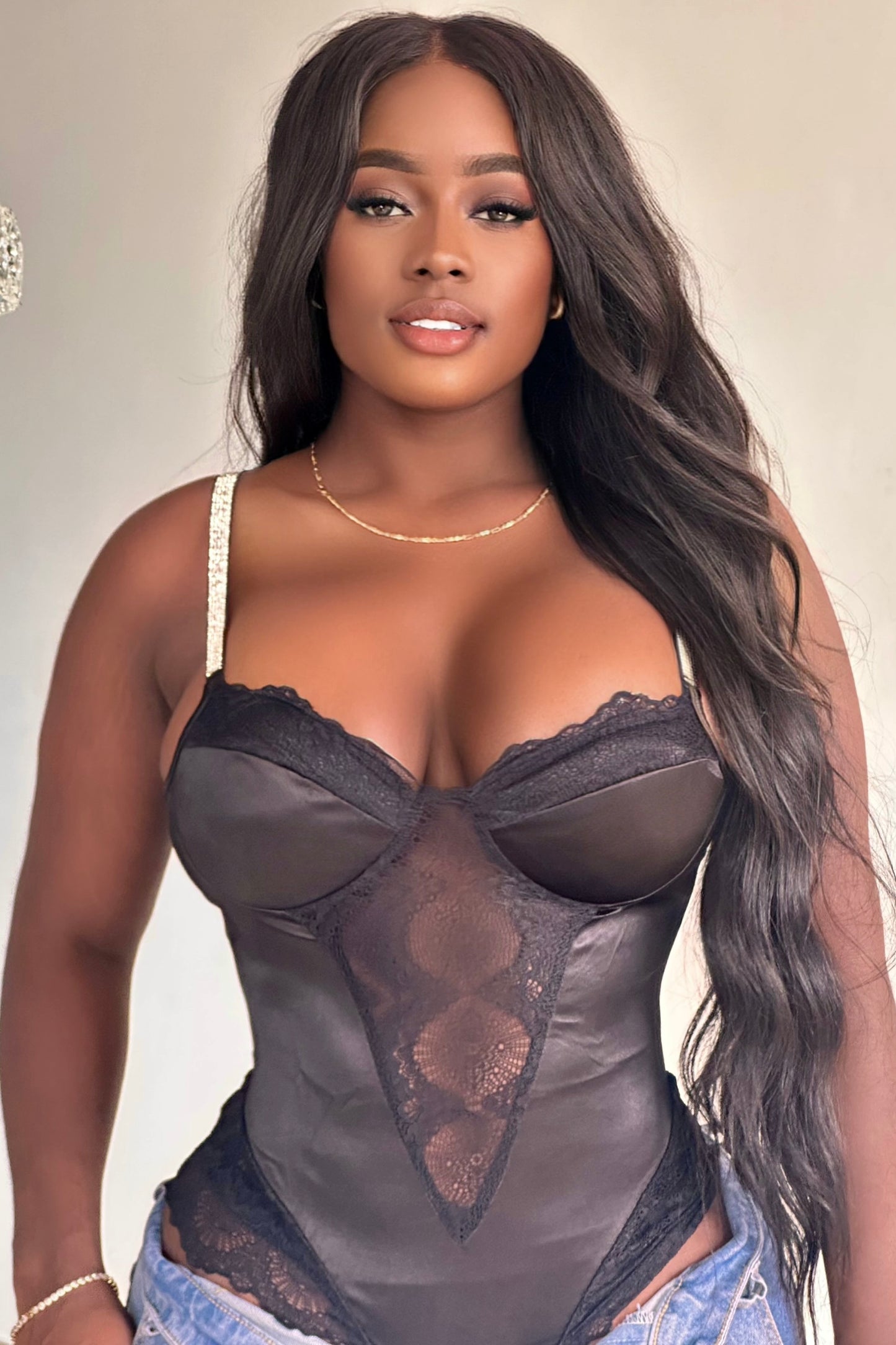 BODY SATIN ENCAJE - 22043