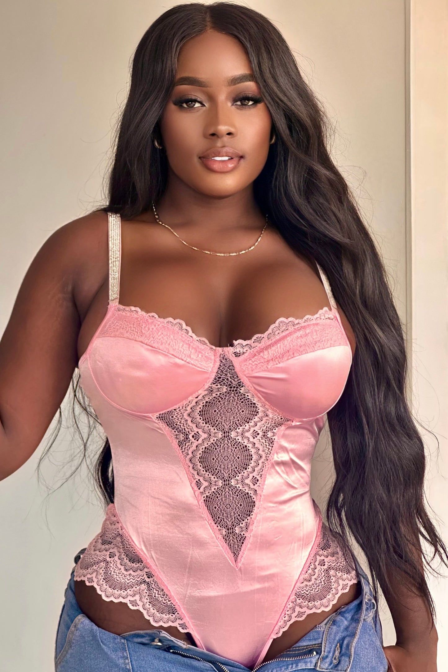 BODY SATIN ENCAJE - 22043