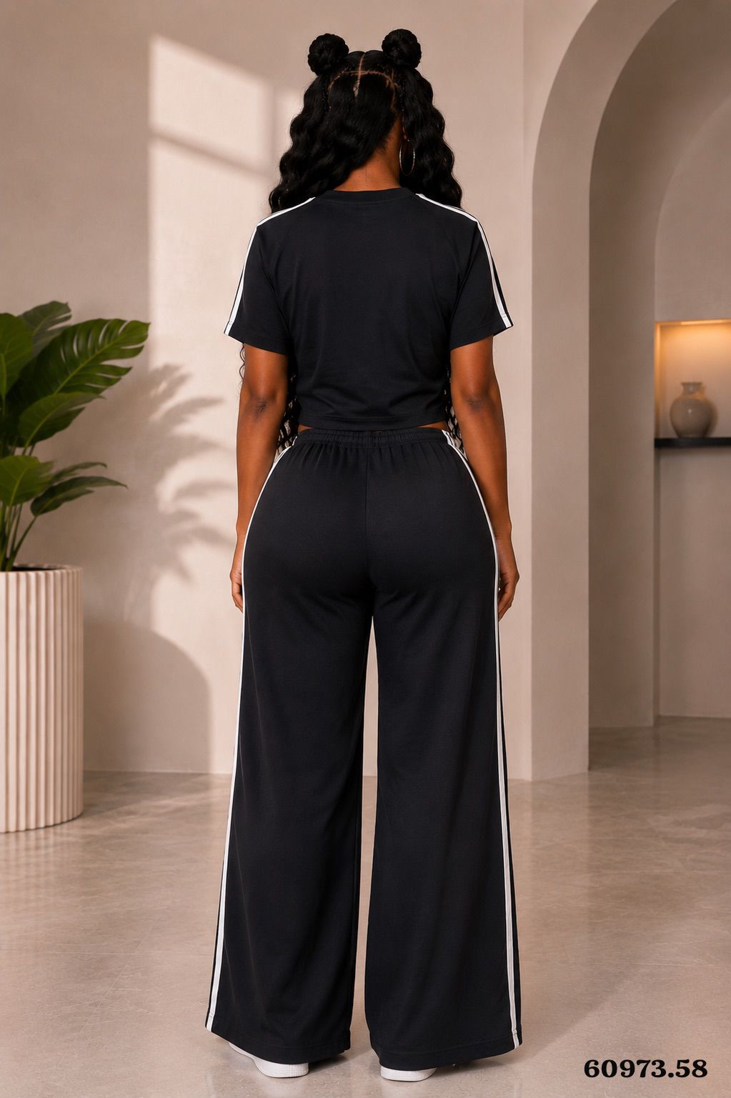 CONJUNTO ALO MANGA PANTALON CON LINEAS - 60973
