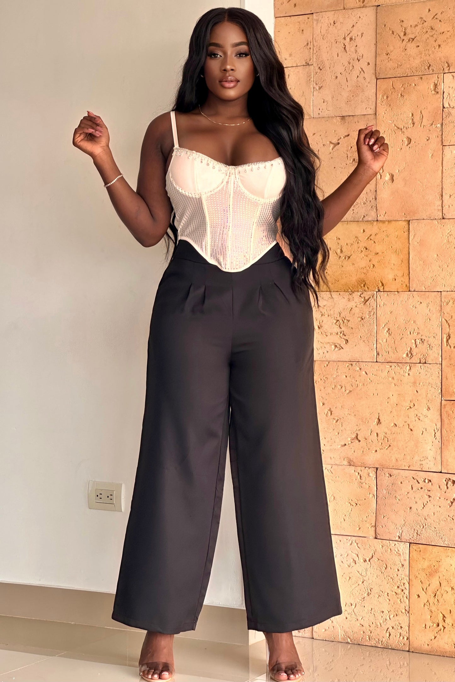 CORSET CON PEDRERIA EN EL BUSTO - GM2506