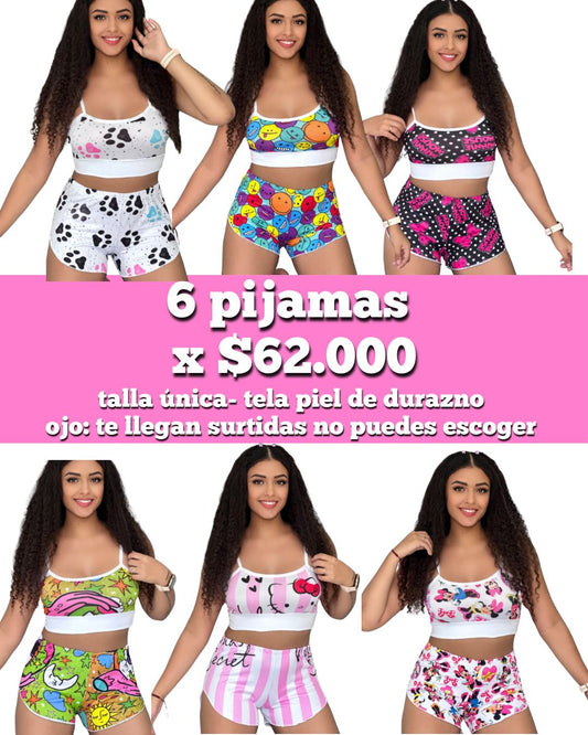 COMBO PIJAMA POR 6 UNIDADES SUBLIMADAS . Ash