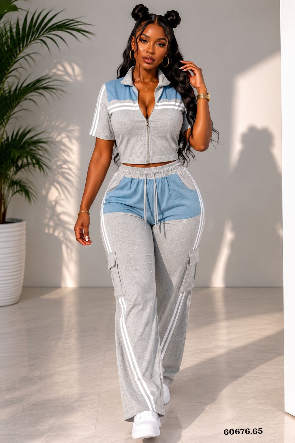 CONJUNTO CIERRE PANTALON TIPO CARGO - 60676