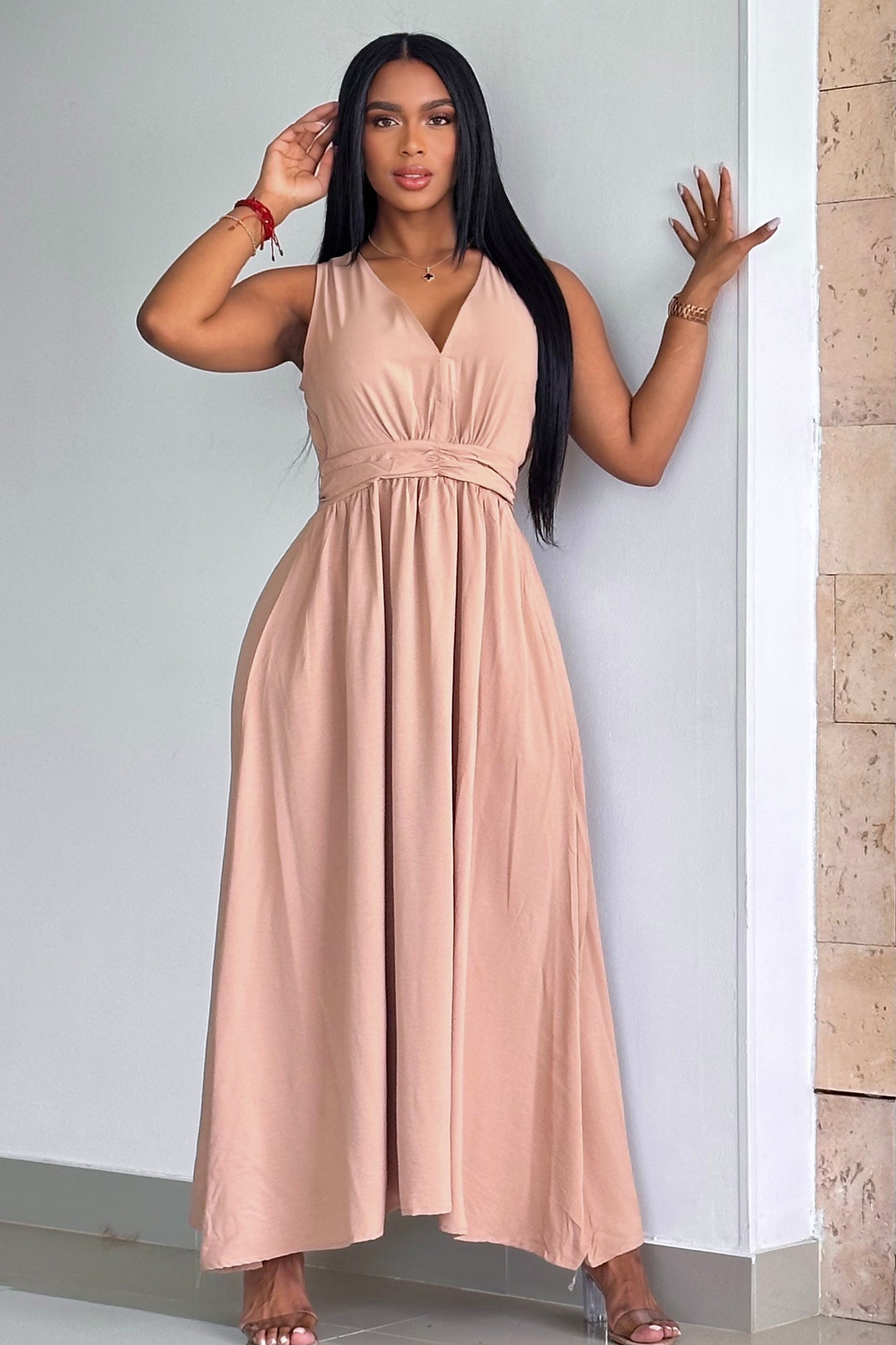 VESTIDO EN ESCOTE V - 67377