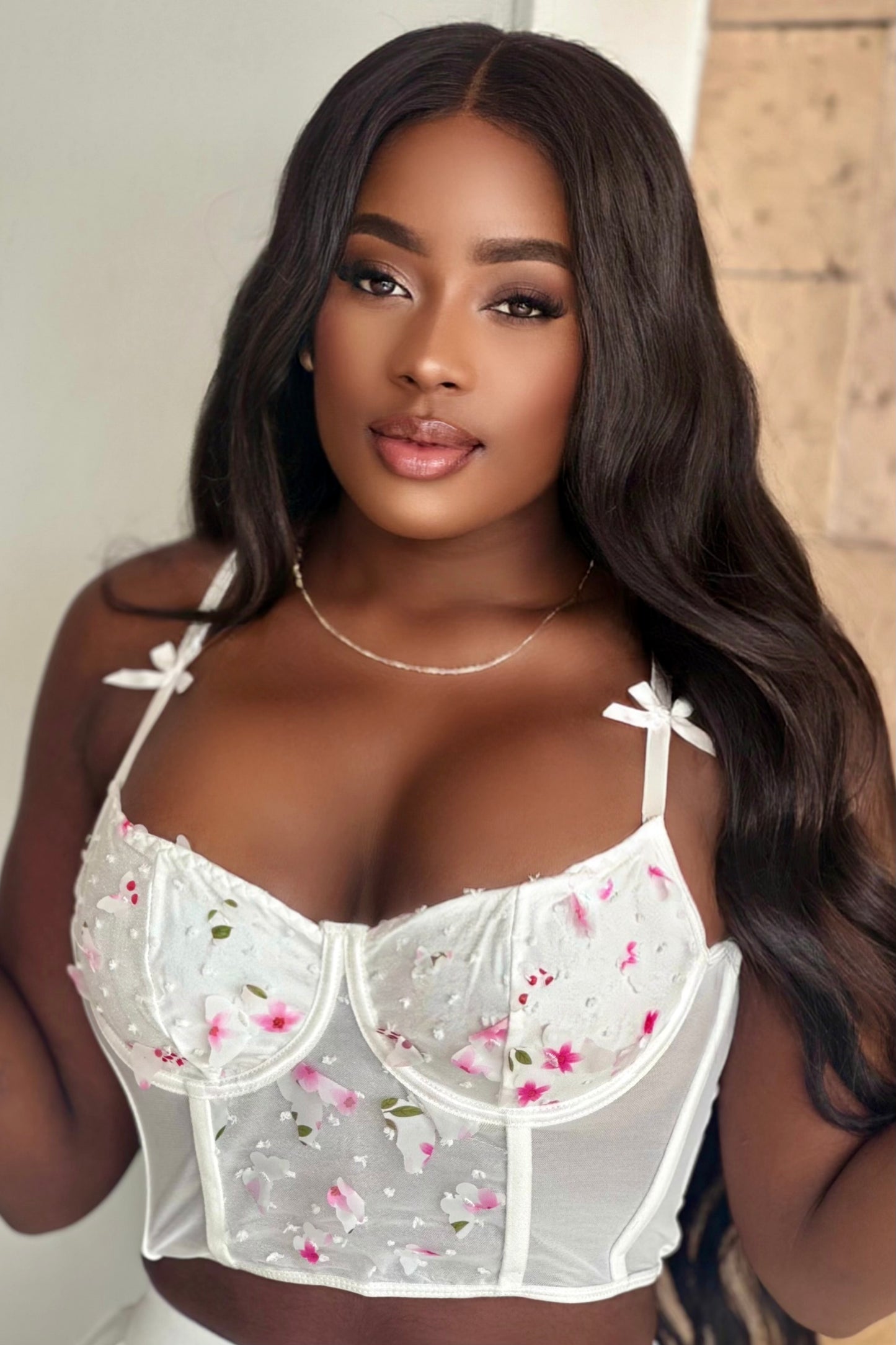 CORSET TIRAS CON MOÑO APLIQUES MARIPOSA - GM2516