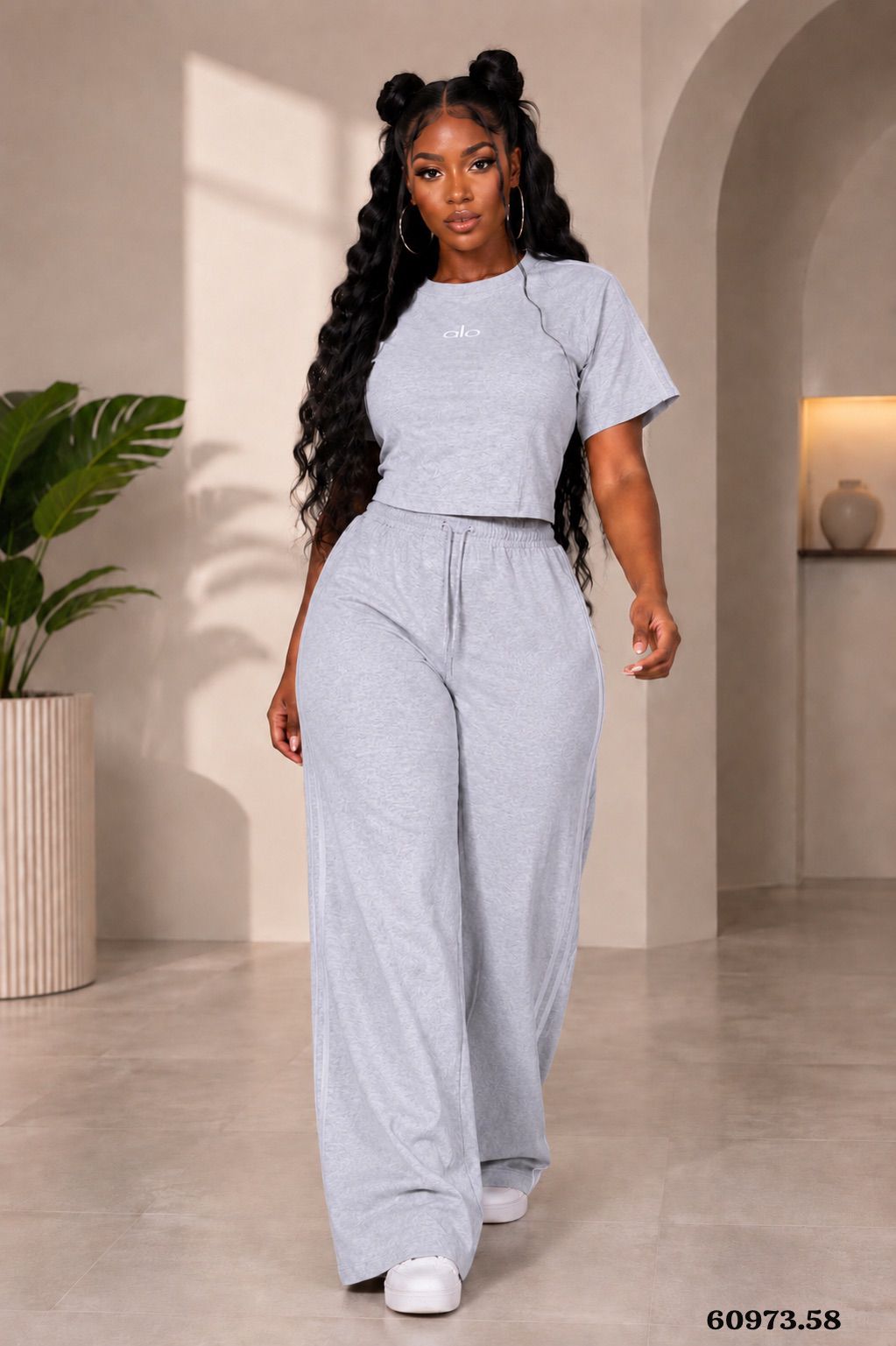 CONJUNTO ALO MANGA PANTALON CON LINEAS - 60973