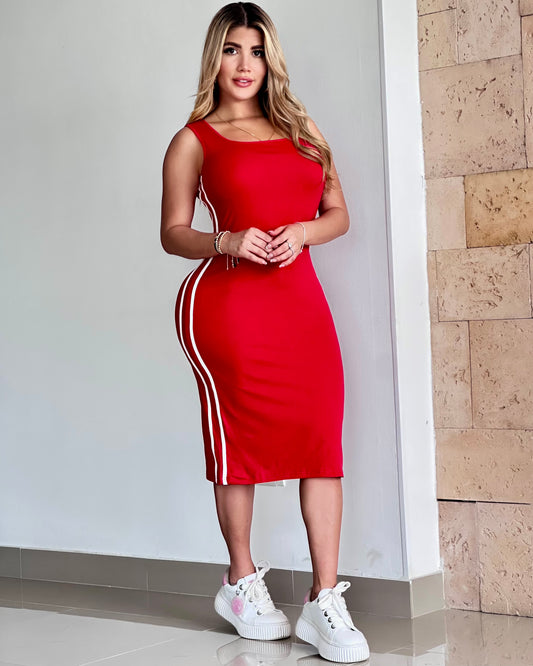 VESTIDO SIZA CON LINEAS BLANCAS - 02437