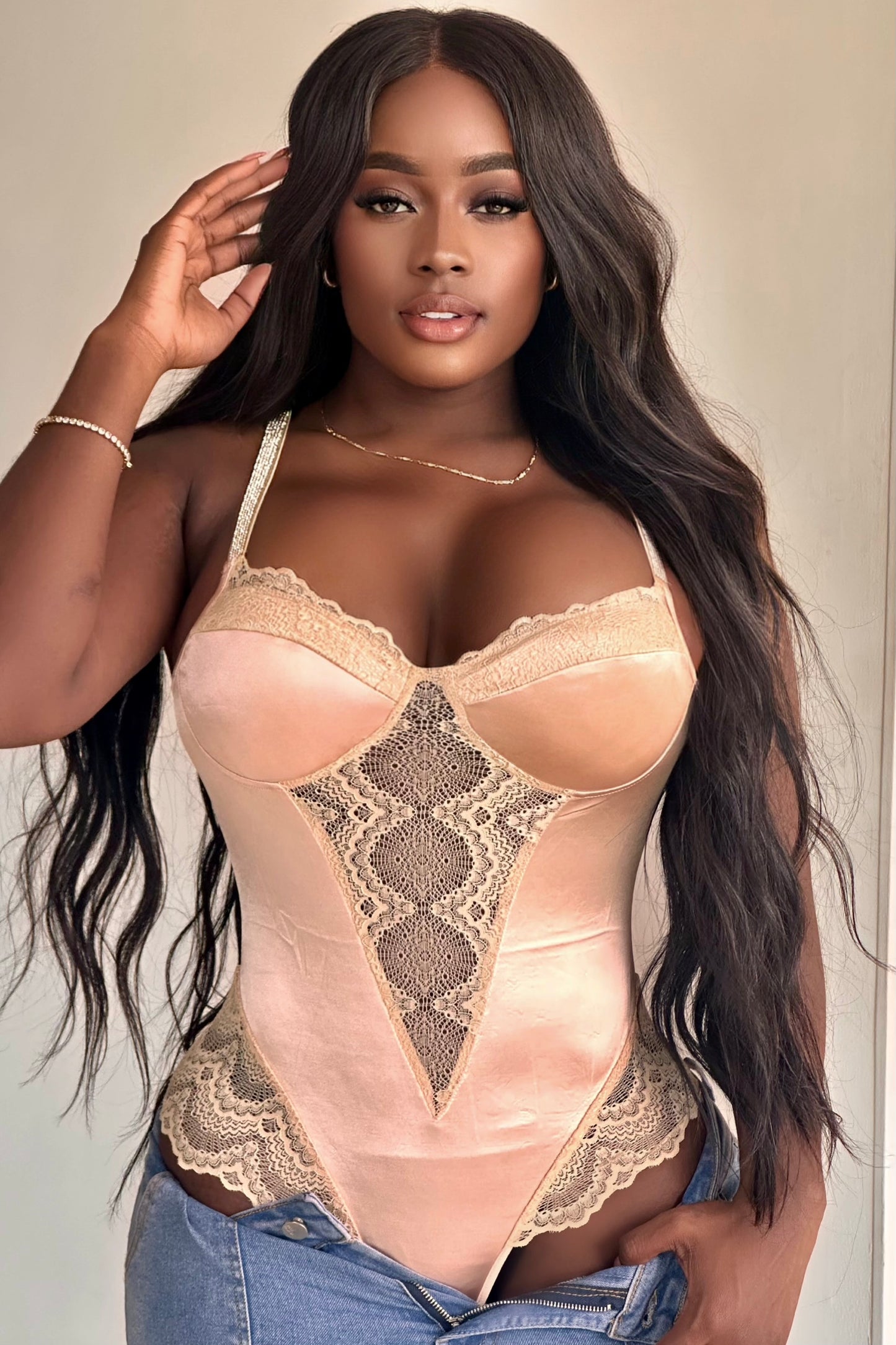 BODY SATIN ENCAJE - 22043