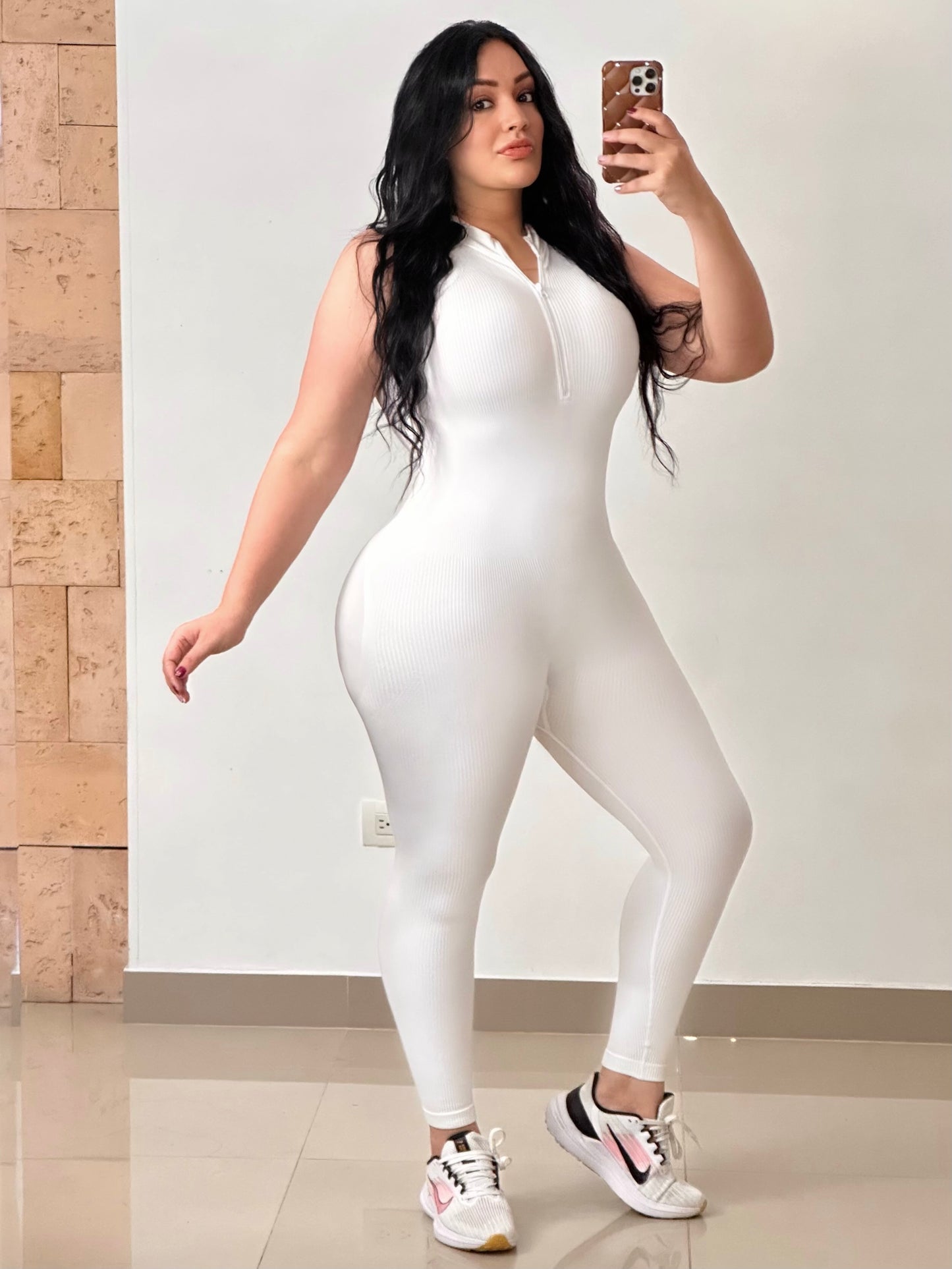 ENTERIZO TIPO AMERICANO LARGO PUSH UP SESGO BLANCO -77281