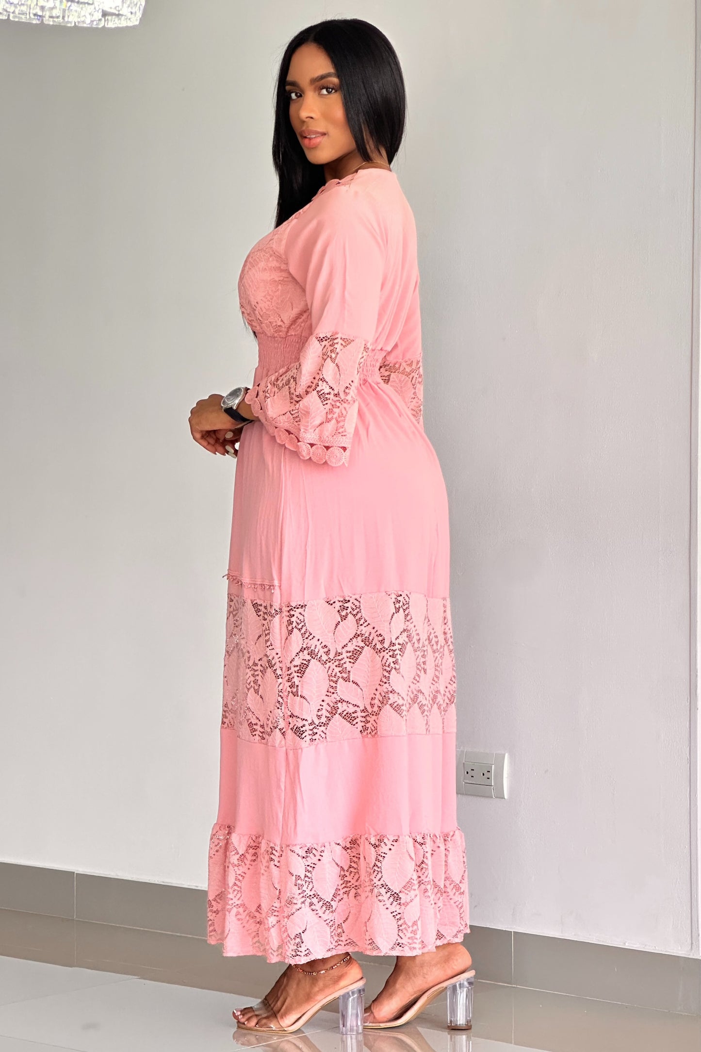 VESTIDO LARGO GUIPIUR CHALIS - 66882