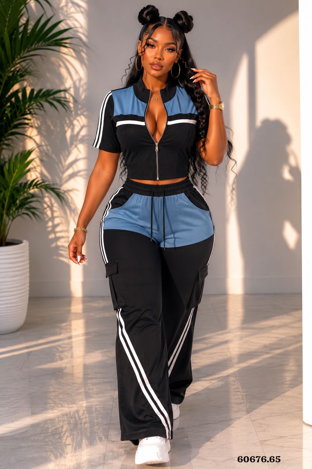 CONJUNTO CIERRE PANTALON TIPO CARGO - 60676