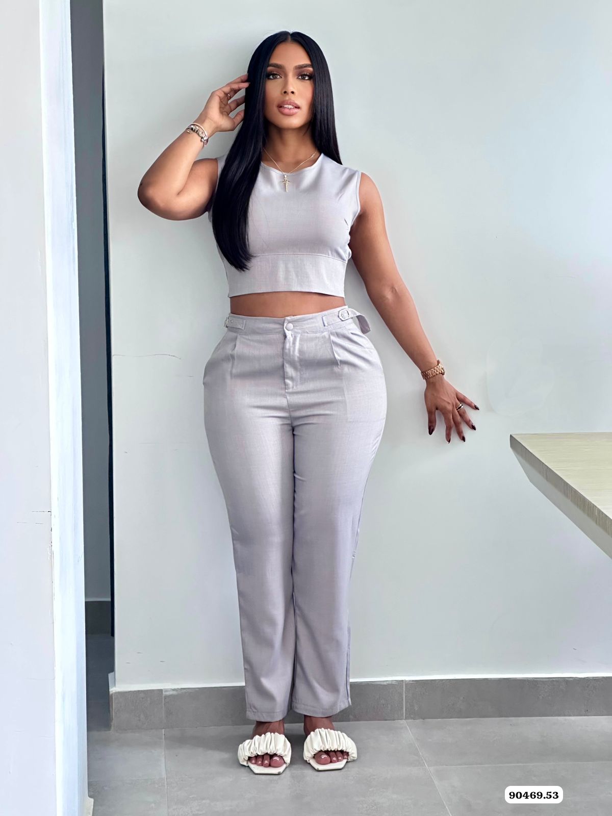 CONJUNTO BLUSA ESPALDA ENRESORTADA - 90469