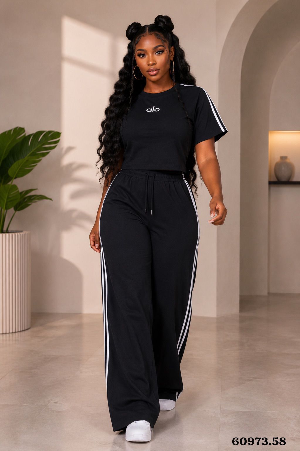 CONJUNTO ALO MANGA PANTALON CON LINEAS - 60973