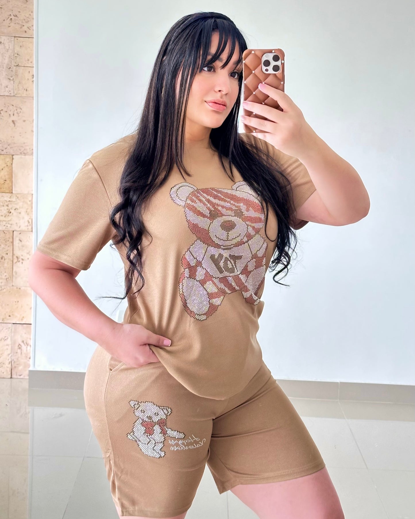 CONJUNTO MOCHINO ESTAMPADO PEDRERIA - N7518