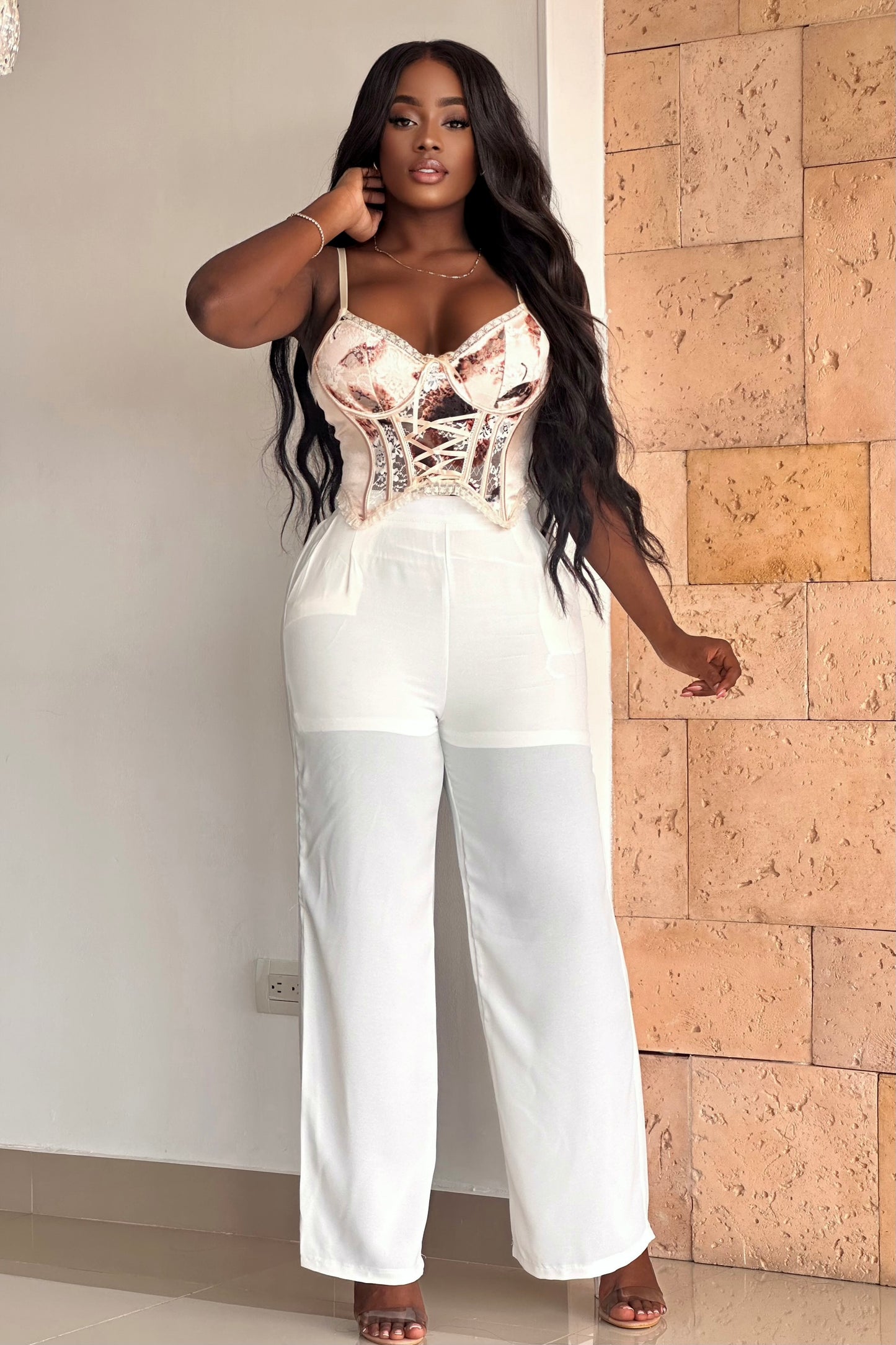 CORSET CON ENCAJE Y DISEÑO - GM2508