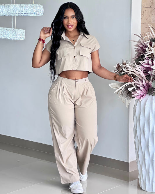CONJUNTO  LARGO BLUSA TIPO CARGO - 62169
