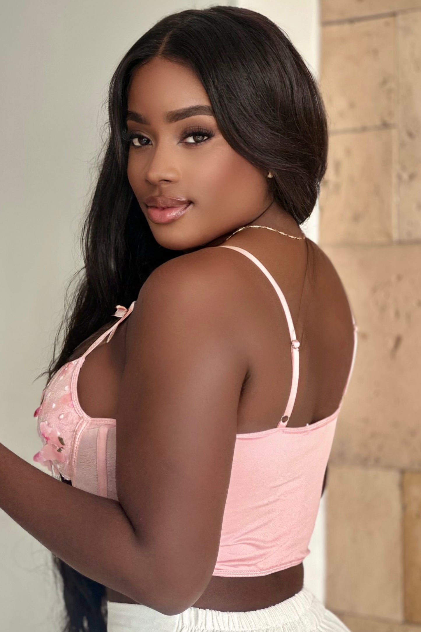 CORSET TIRAS CON MOÑO APLIQUES MARIPOSA - GM2516