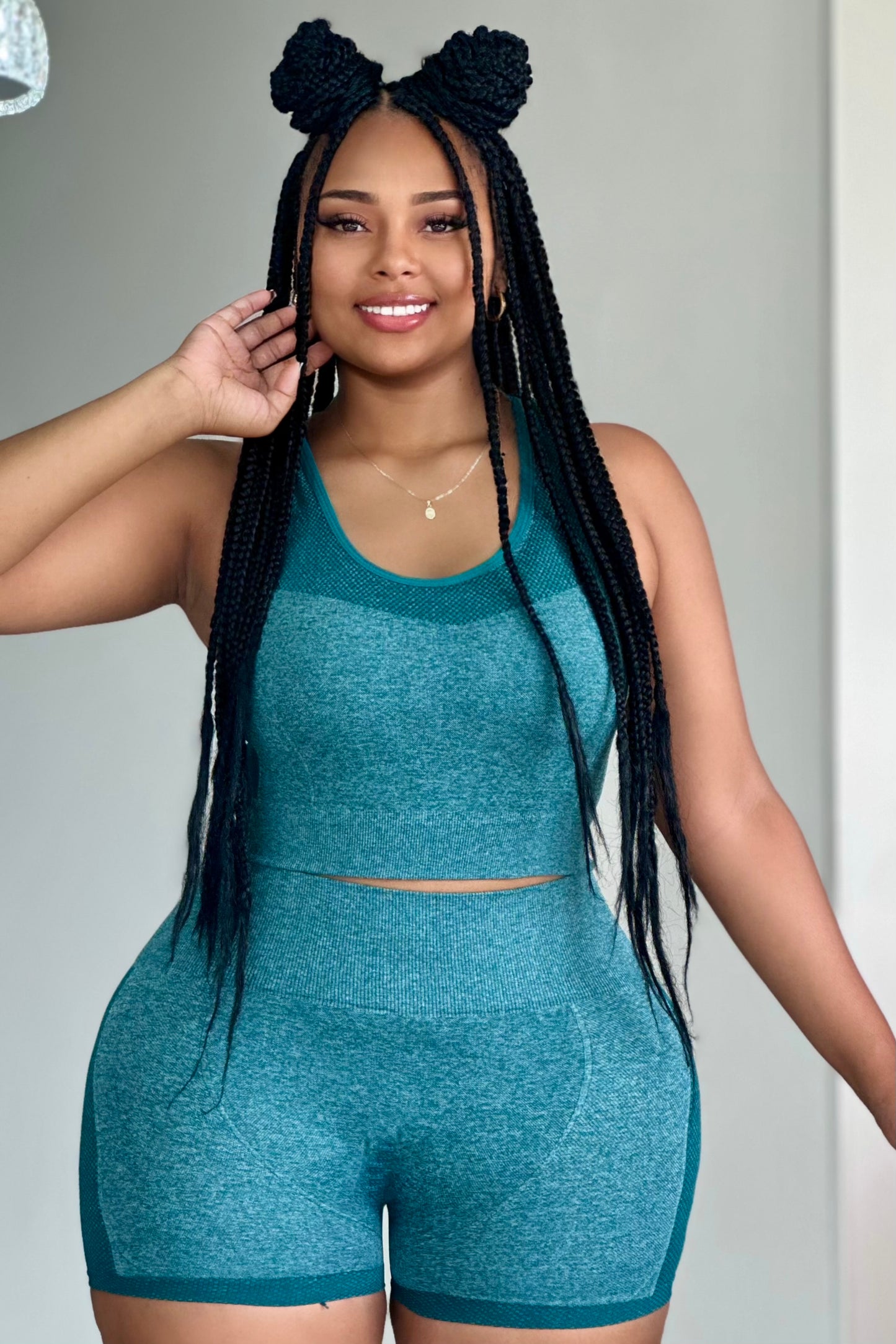 CONJUNTO CORTO BLUSA SIZA GRABADO LATERAL HILO - 15143