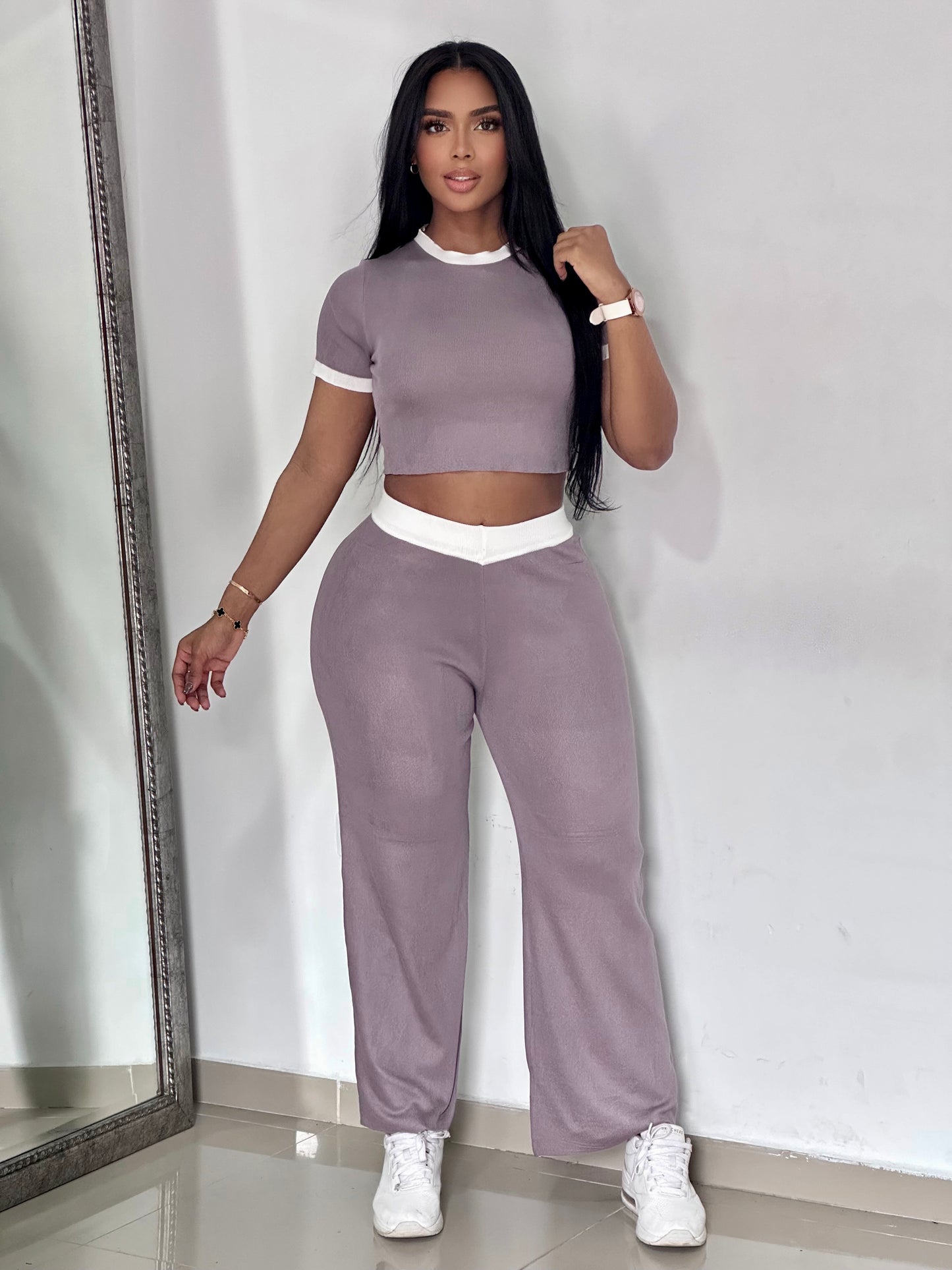 CONJUNTO DE HILO PANTALON ANCHO - MZ5432